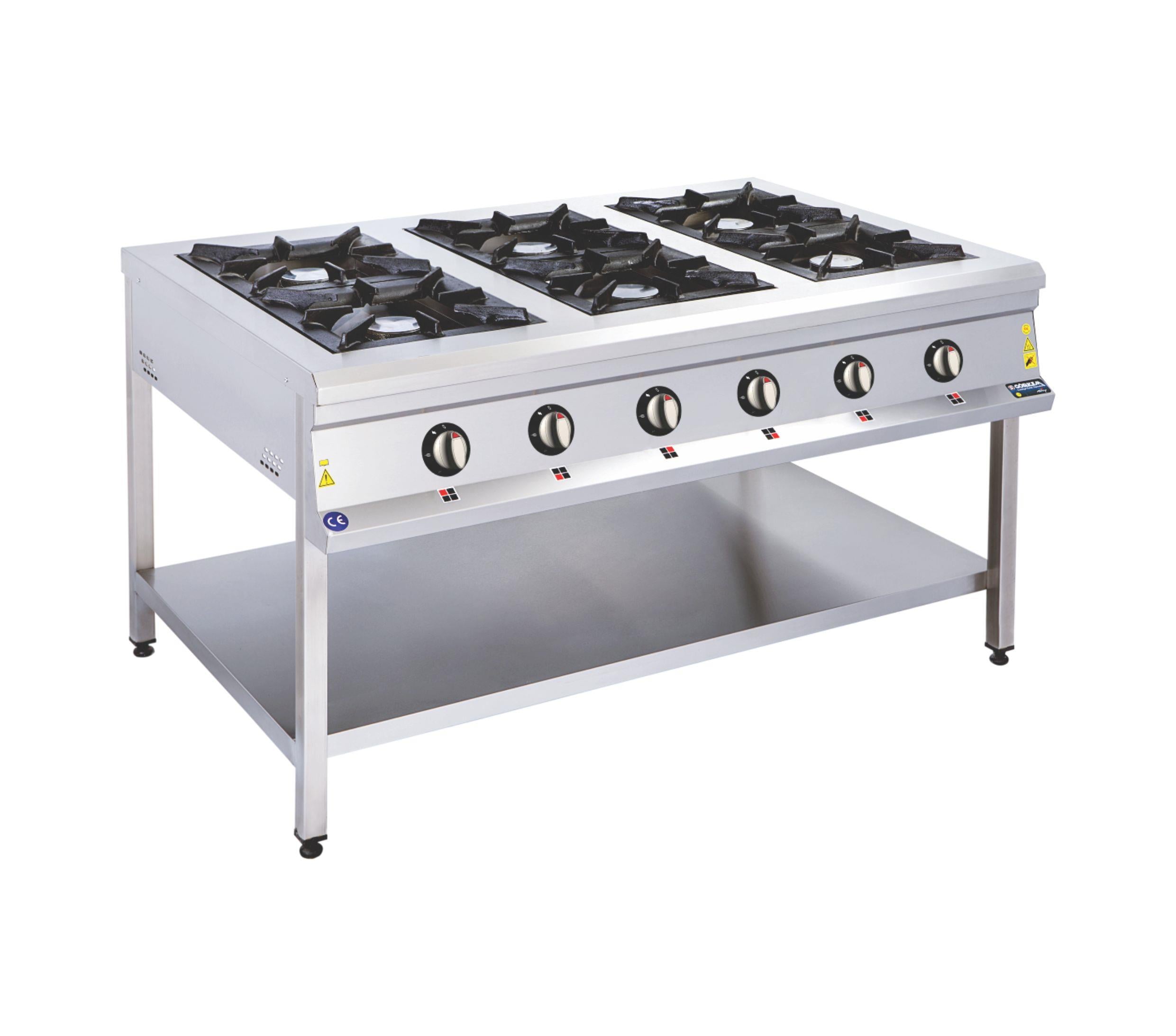 Görkem 6 Lı Taban Raflı Ocak Gazlı ve Lpg Li 150X100X85 cm 