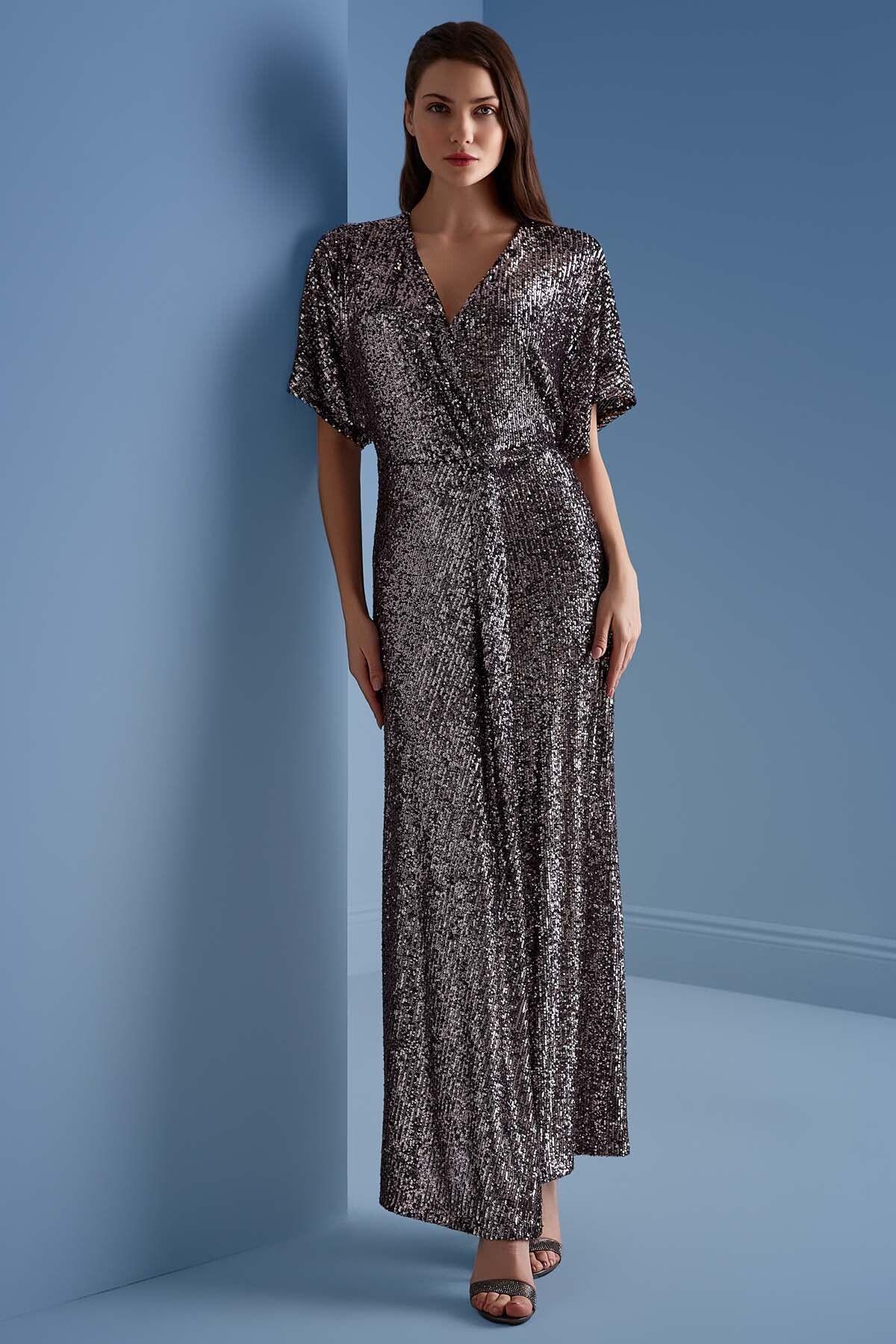 Wrap Mink Sequined Dress