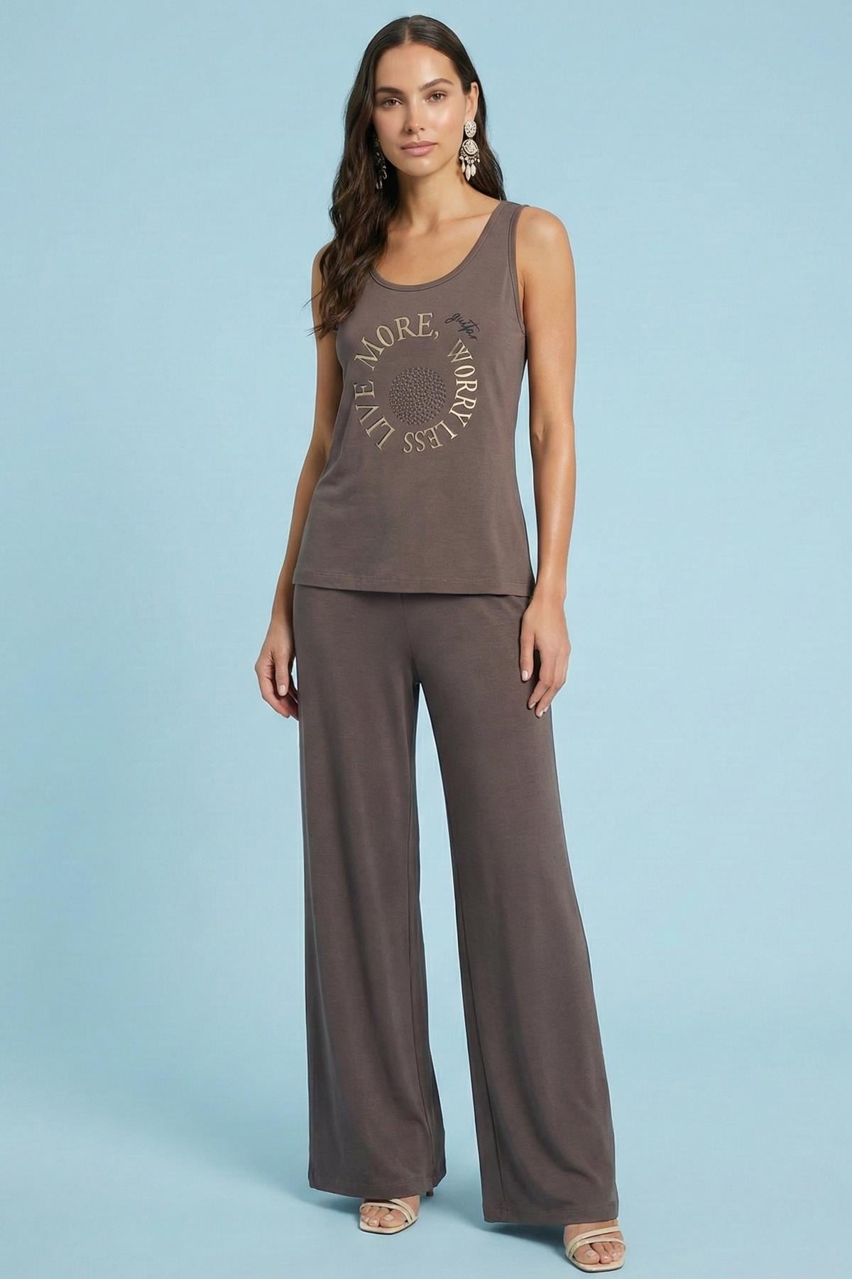 Sleeveless Mink Knit T-Shirt