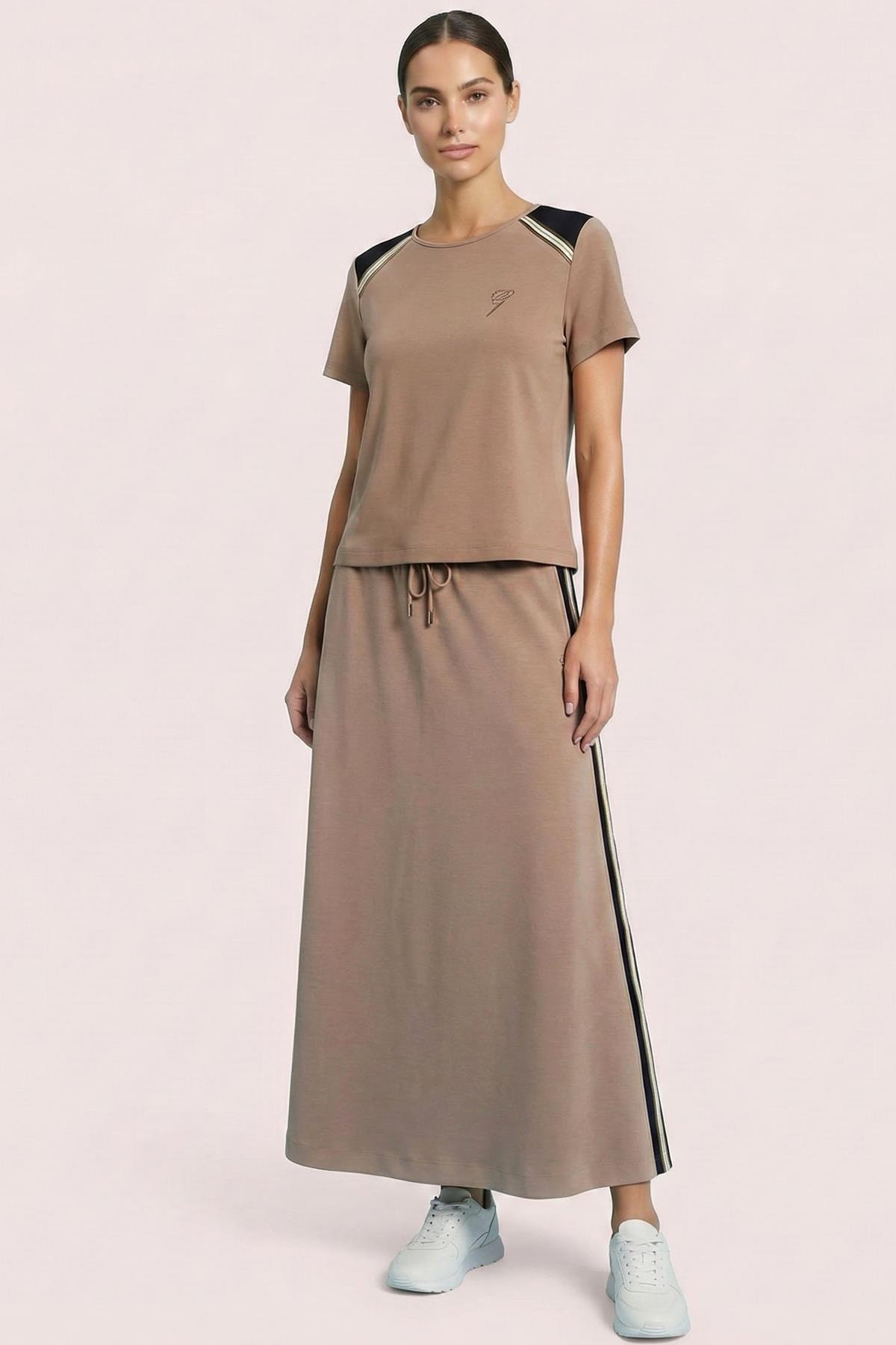 Casual Camel Knitted T-Shirt