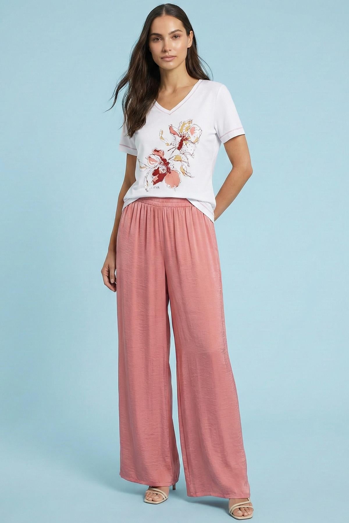Casual Pink Cotton T-Shirt