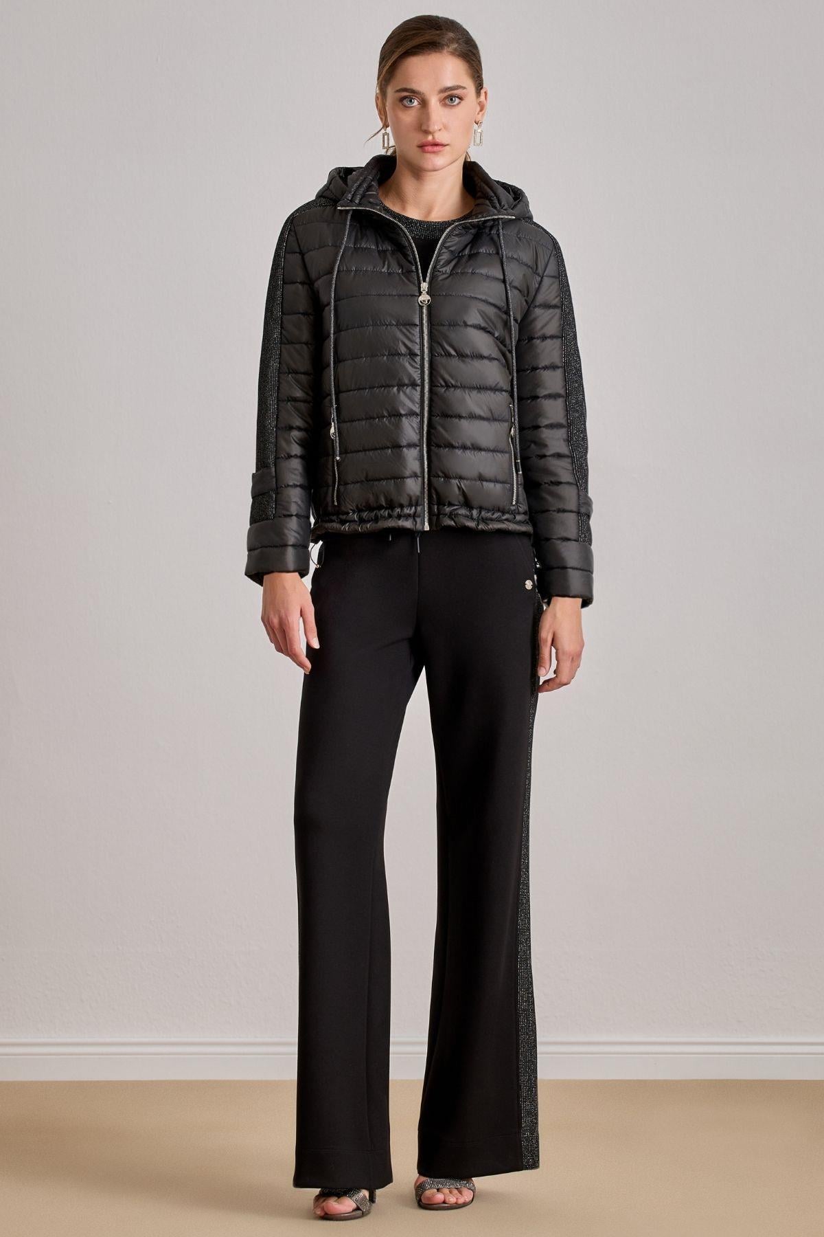 Pocketed Black Quilted Coat/Jacket