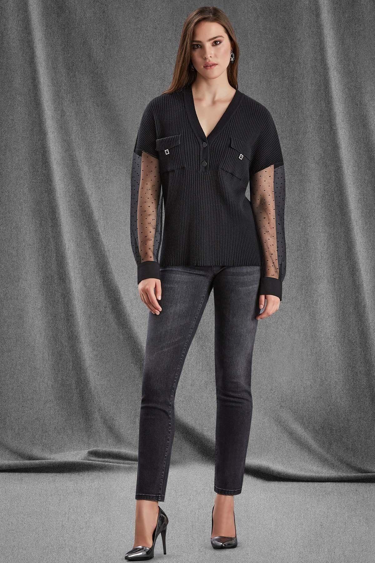 Cigarette Anthracite Denim Trousers