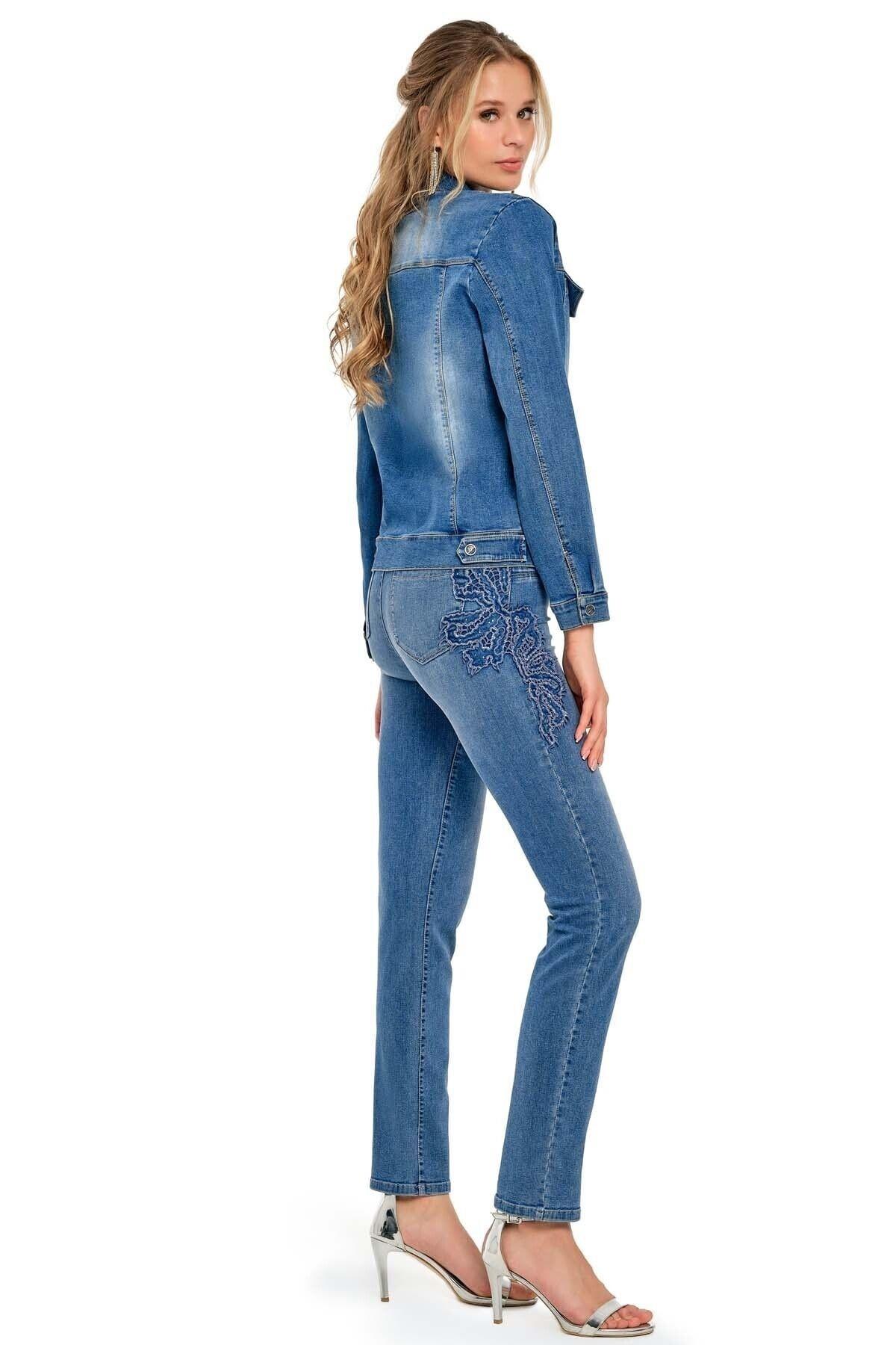 Cigarette Blue Denim Trousers