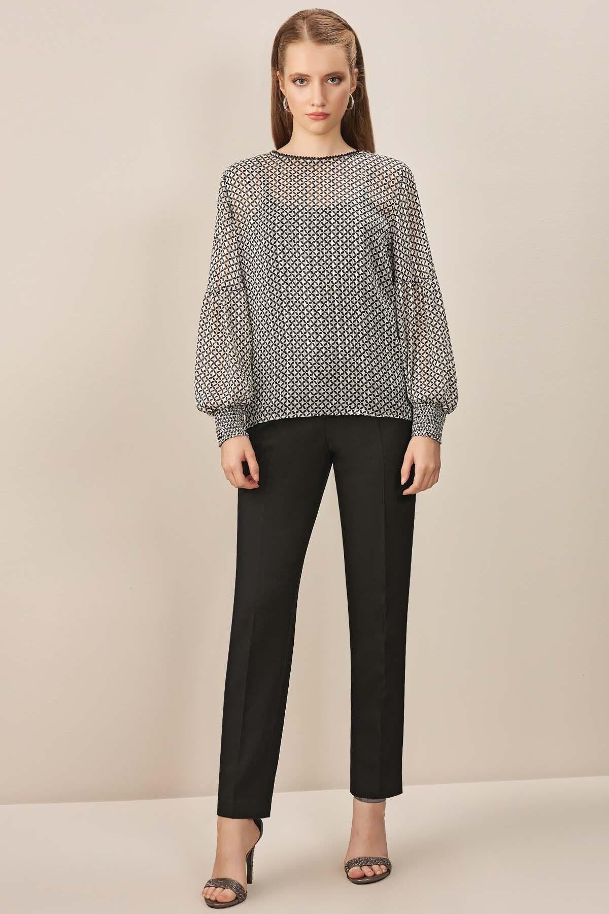 Cigarette Siyah Dokuma Pantolon