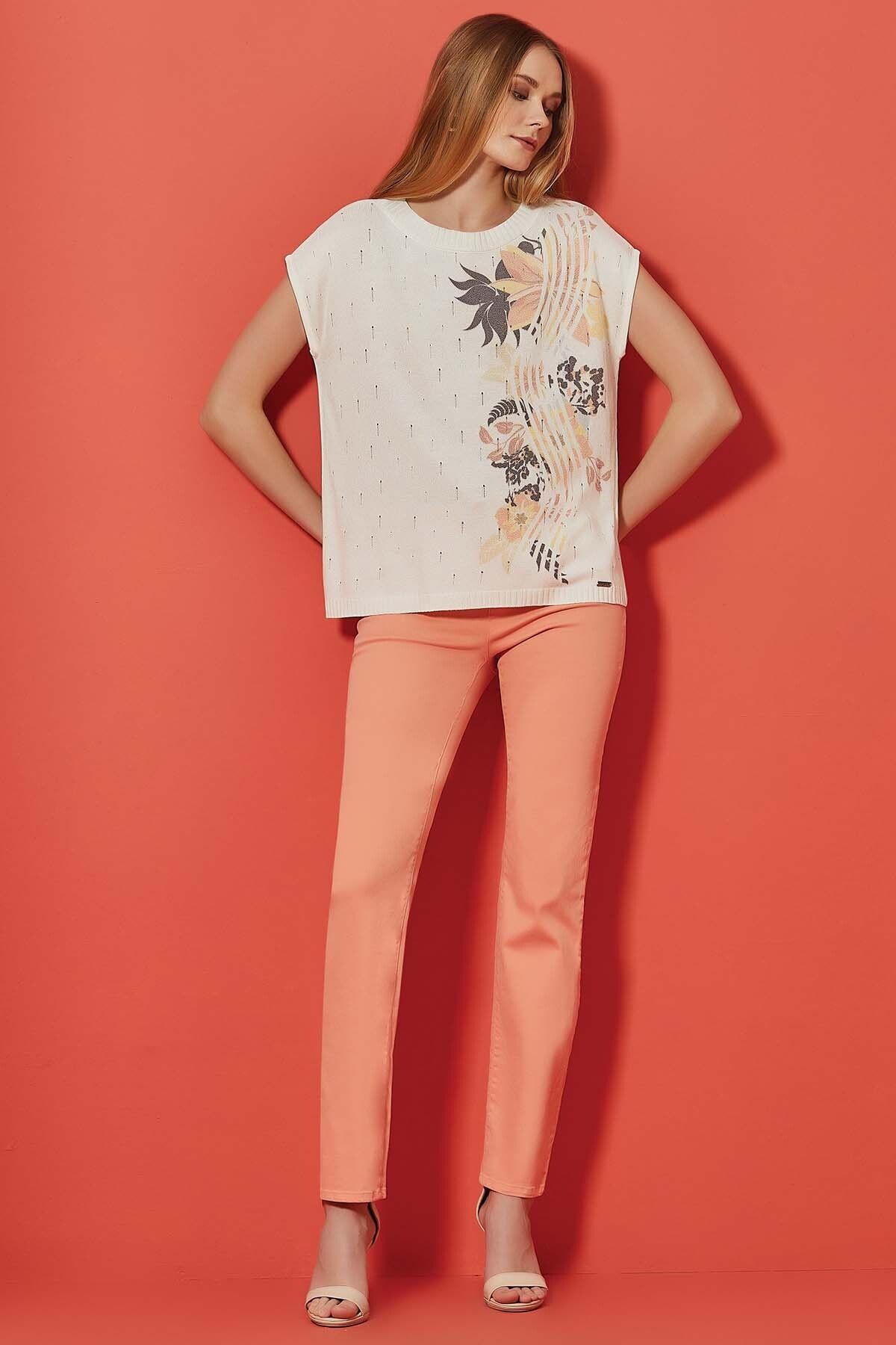 Cigarette Salmon Cotton Trousers