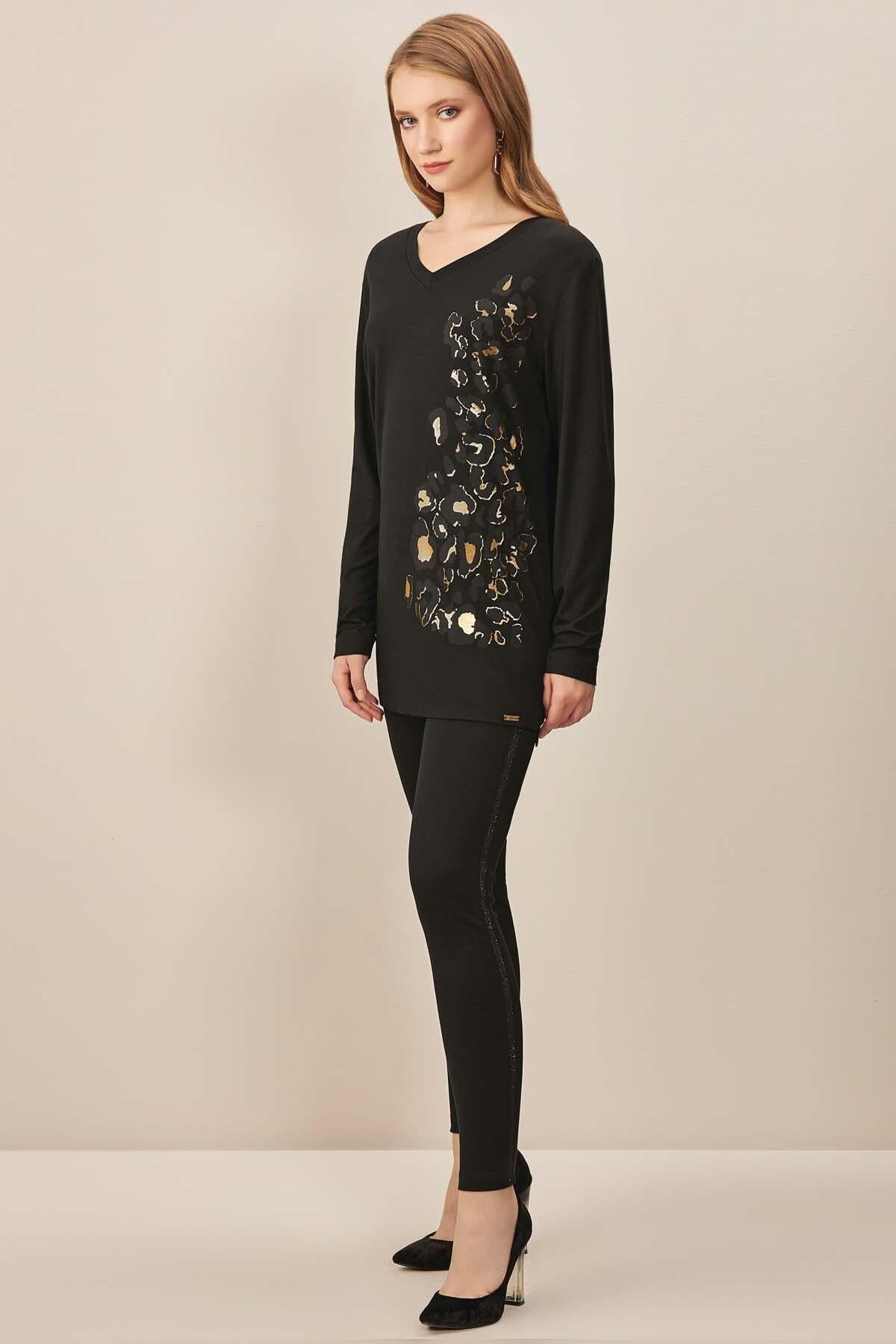 Narrow Leg Black Knit Leggings