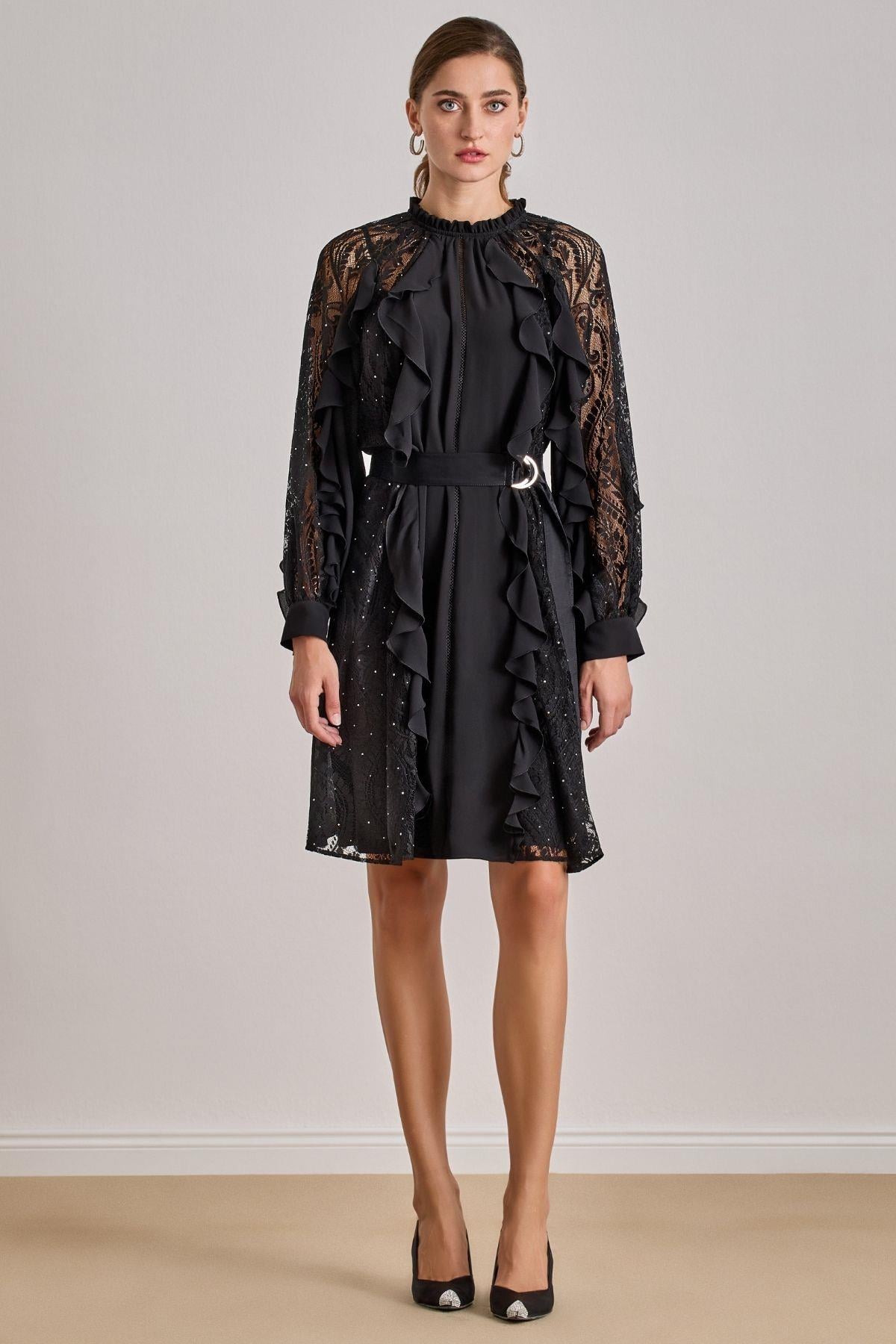 Drapey Black Crepe Dress