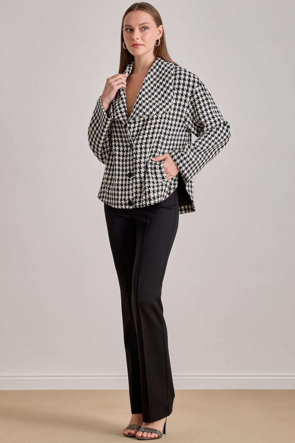 Drop Shoulder Multi-Color Tweed Coat/Jacket