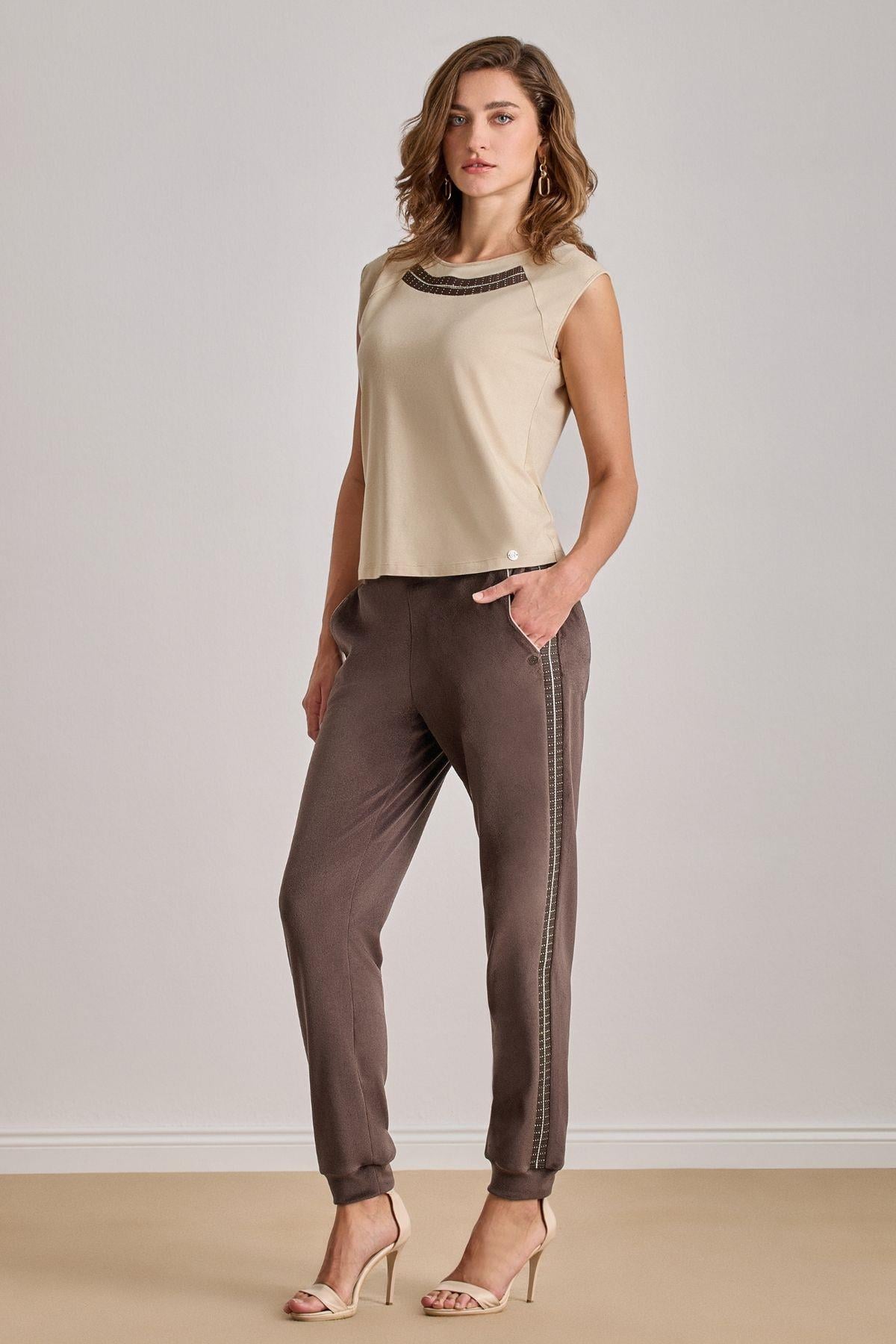 Casual Wear Beige Viscose Blouse