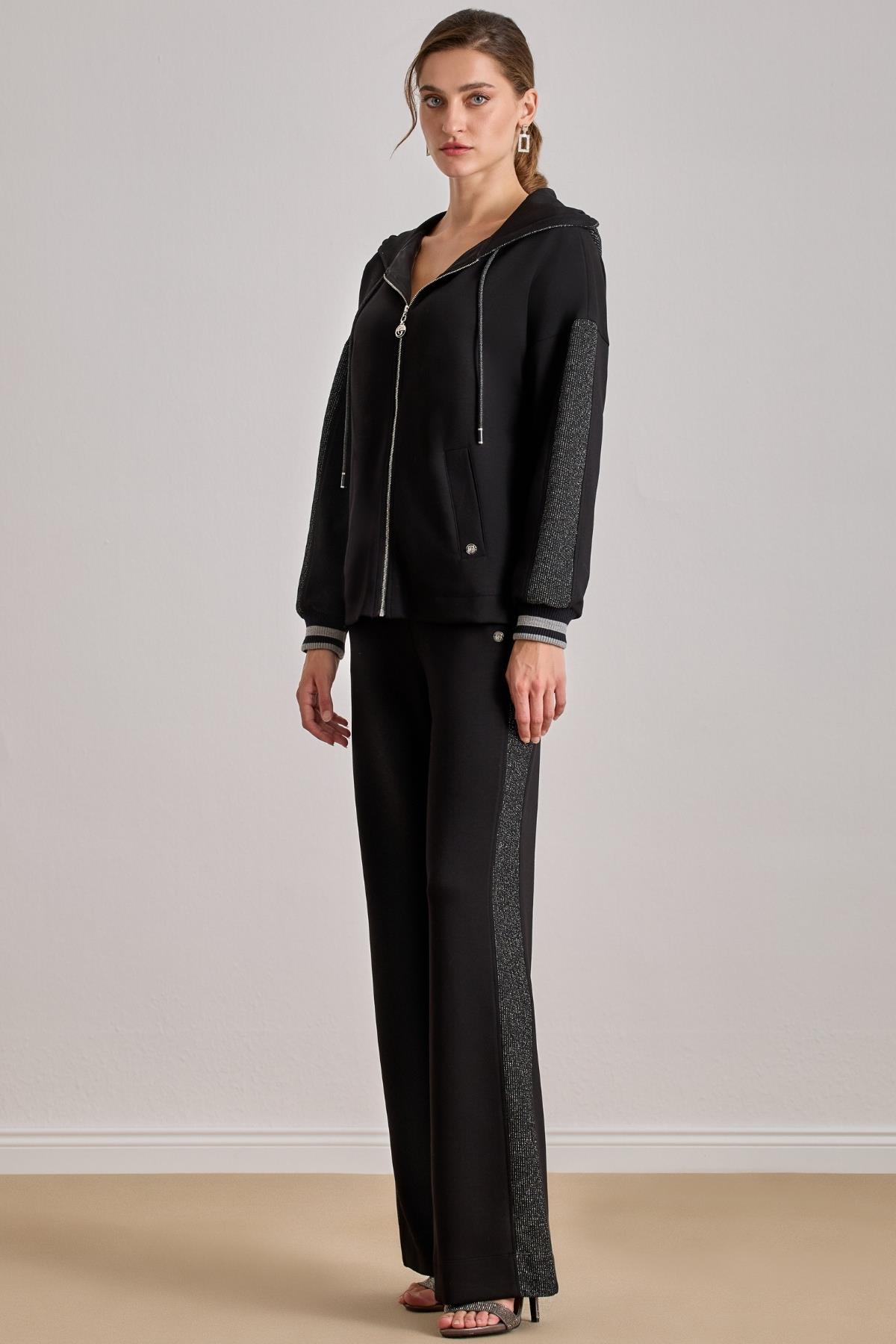 Casual Wear Black Knit Sweatpants