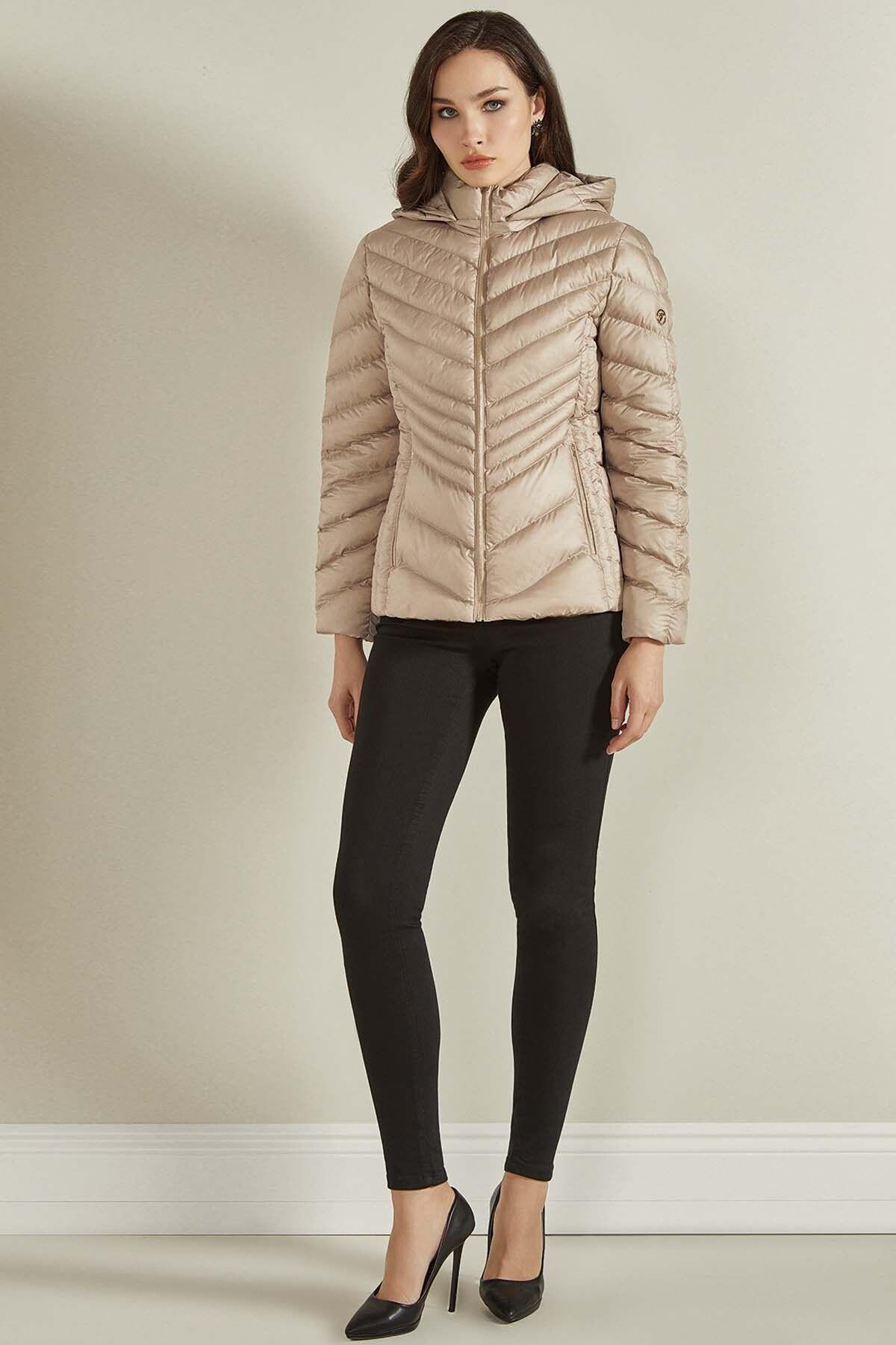 Hooded Beige Coat/Jacket