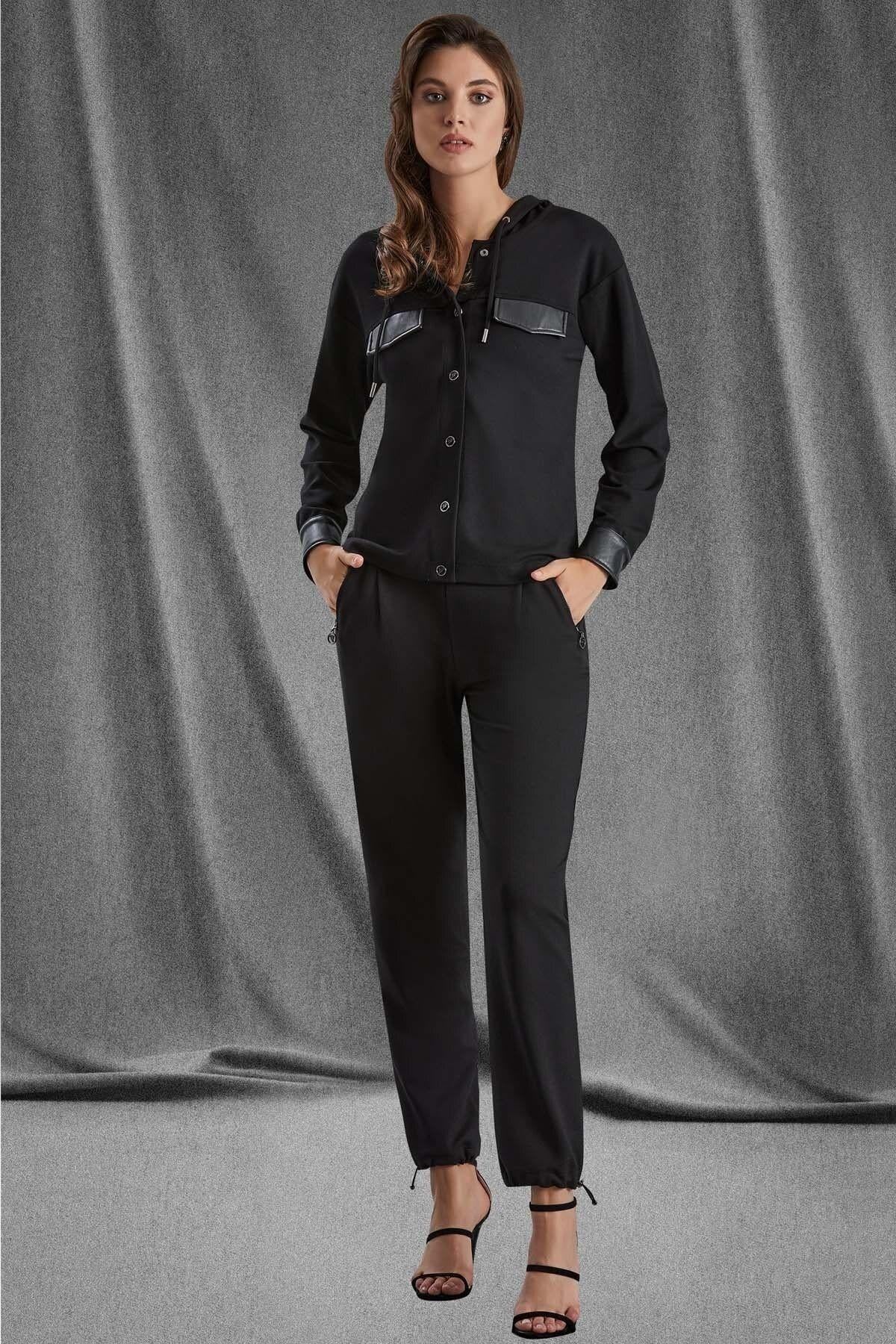 Hooded Black Knit Jacket