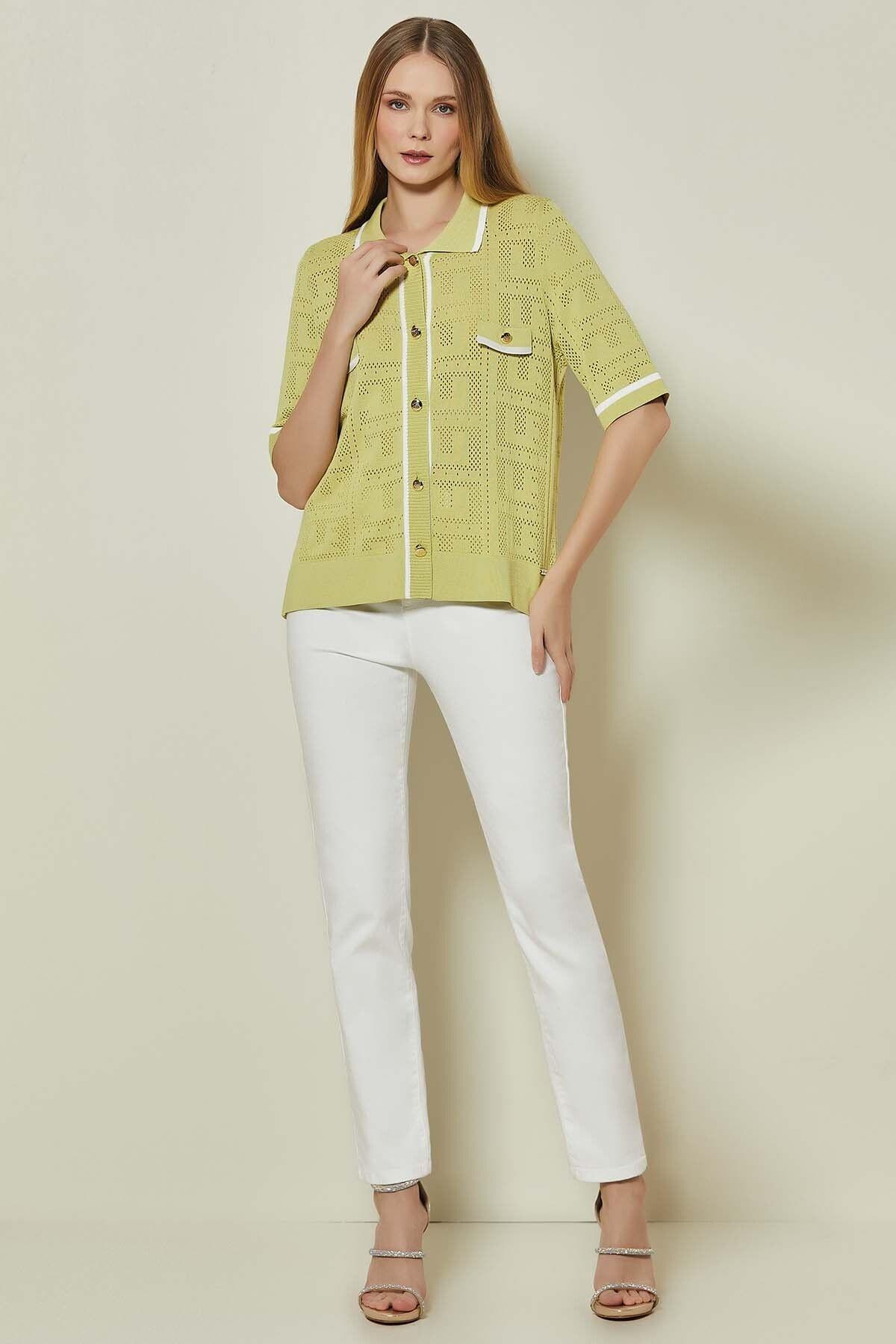 Short Sleeve Green Knit Cardigan
