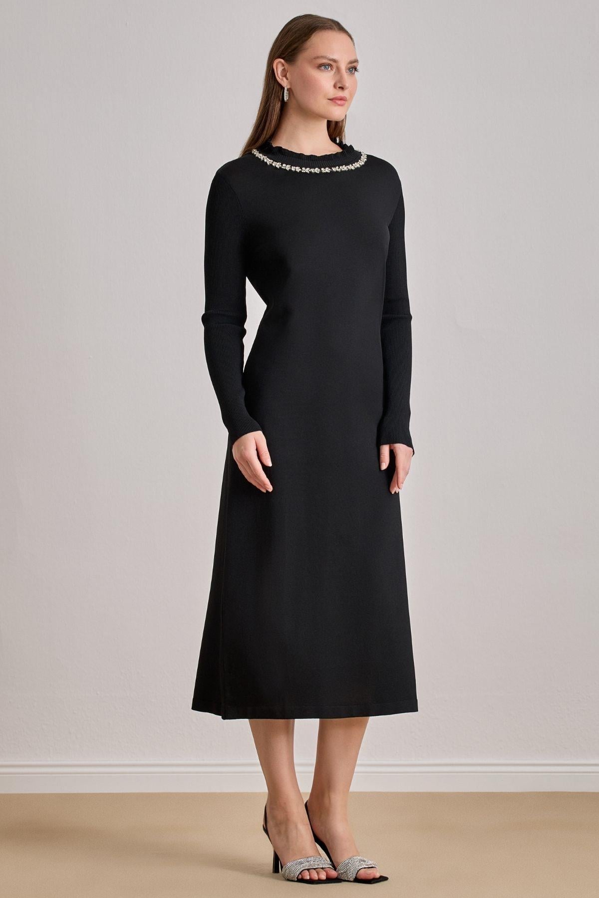 Midi Black Knit Dress