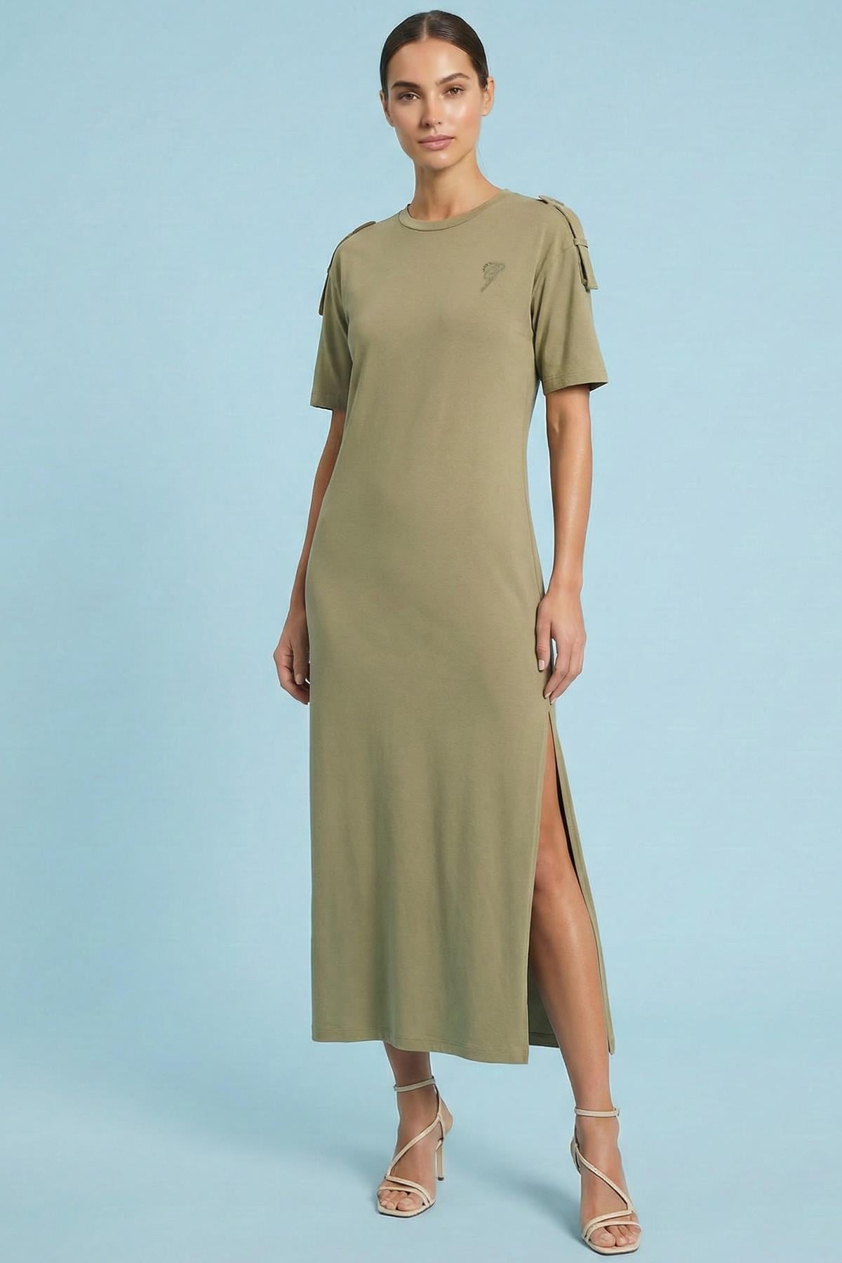 Oversize Khaki Knitted Dress