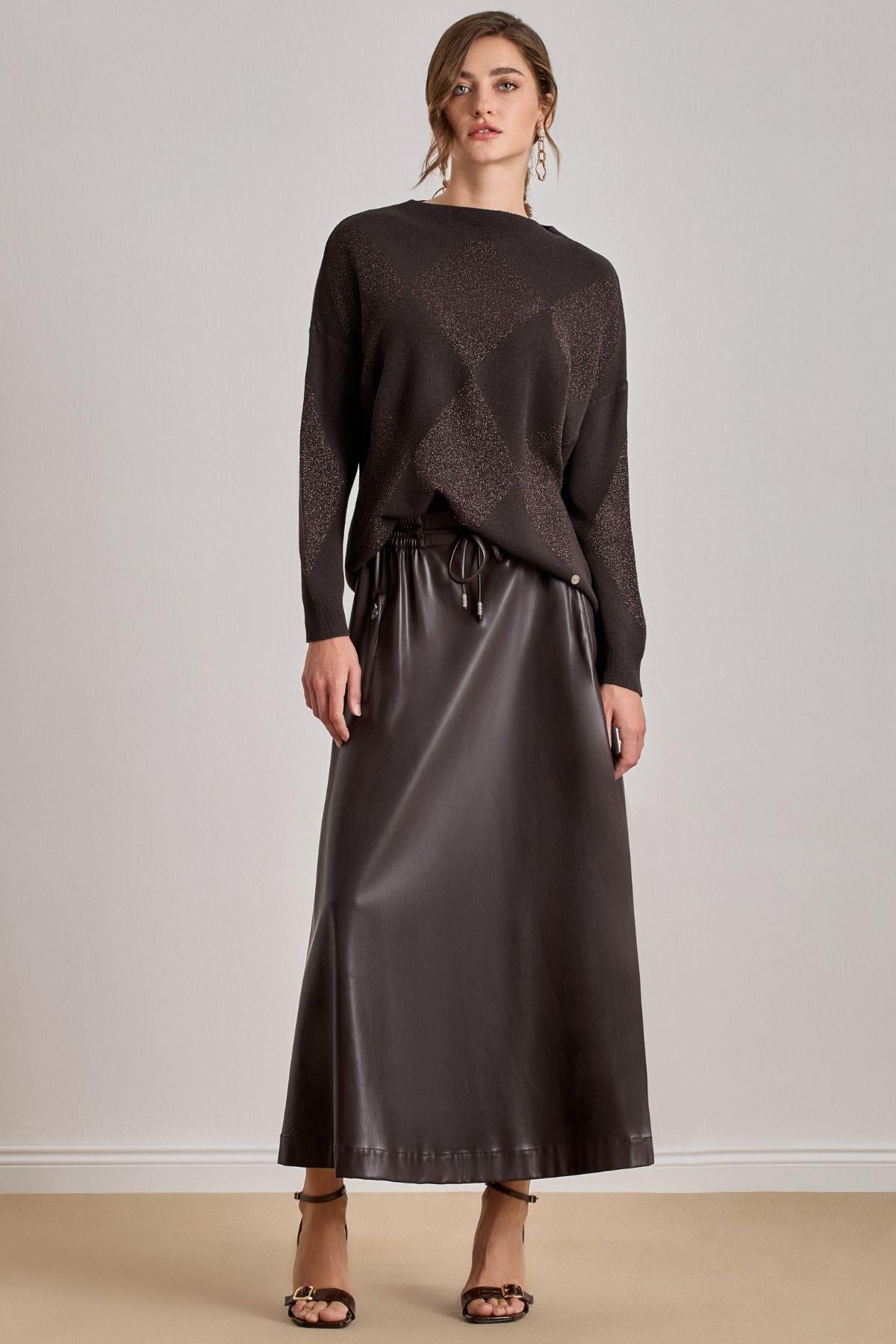 Oversize Brown Knit Sweater