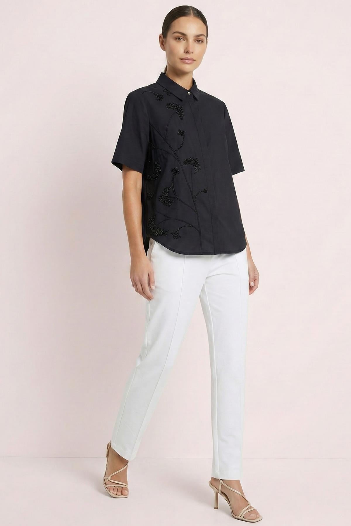 Oversize Black Poplin Shirt