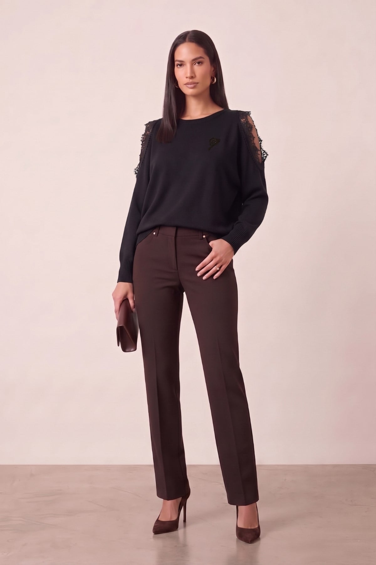 Oversize Siyah Triko Kazak