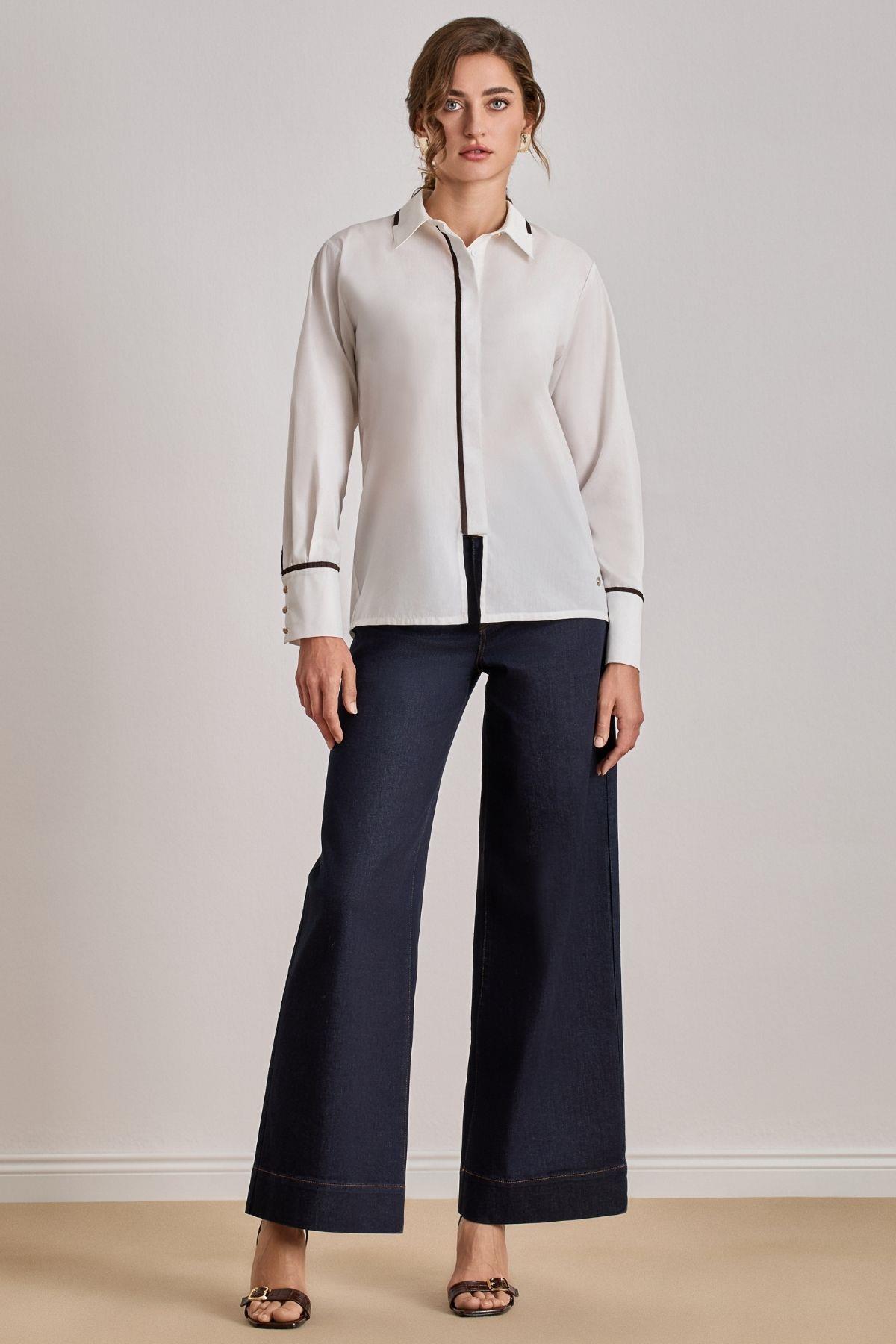 Relaxed Fit White Poplin Shirt