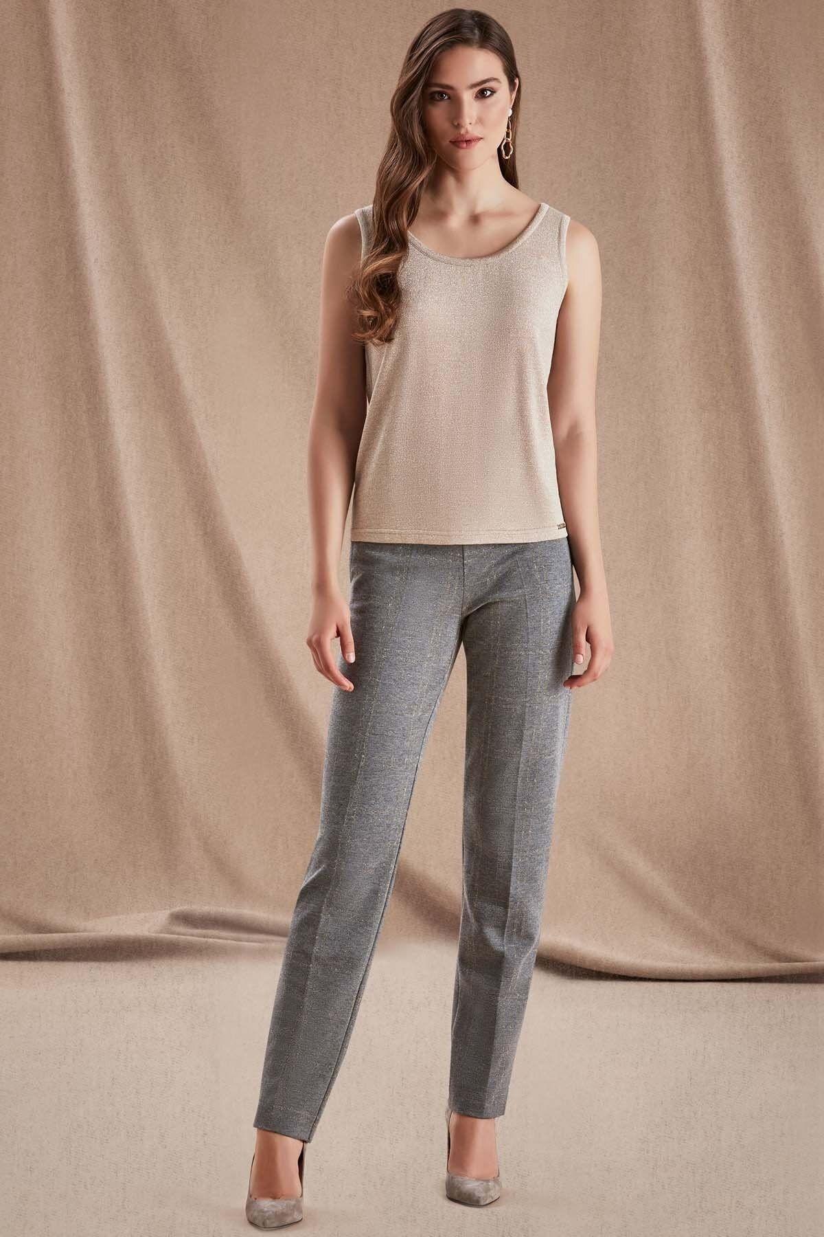 U-Neck Beige Knit Tank Top