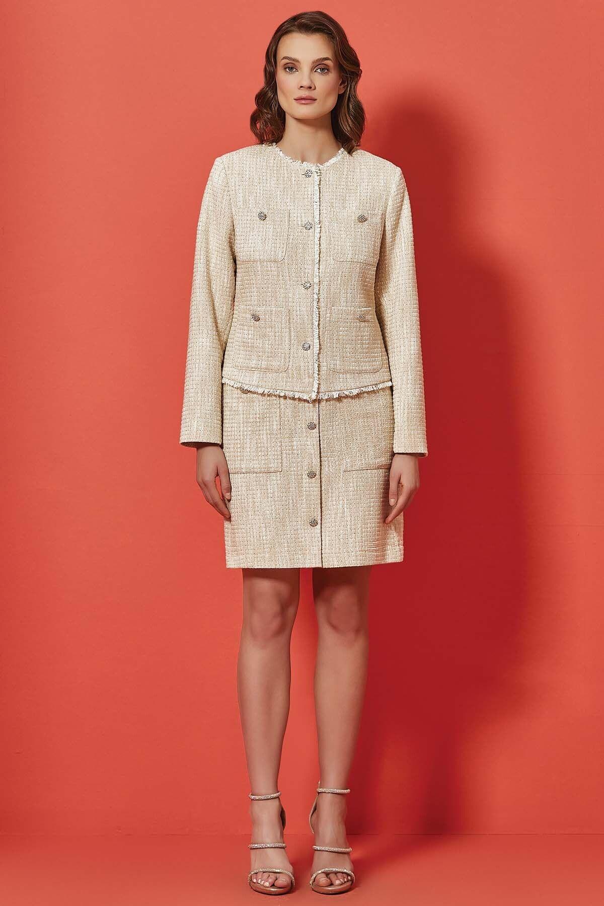 Long Sleeve Beige Chanel Jacket