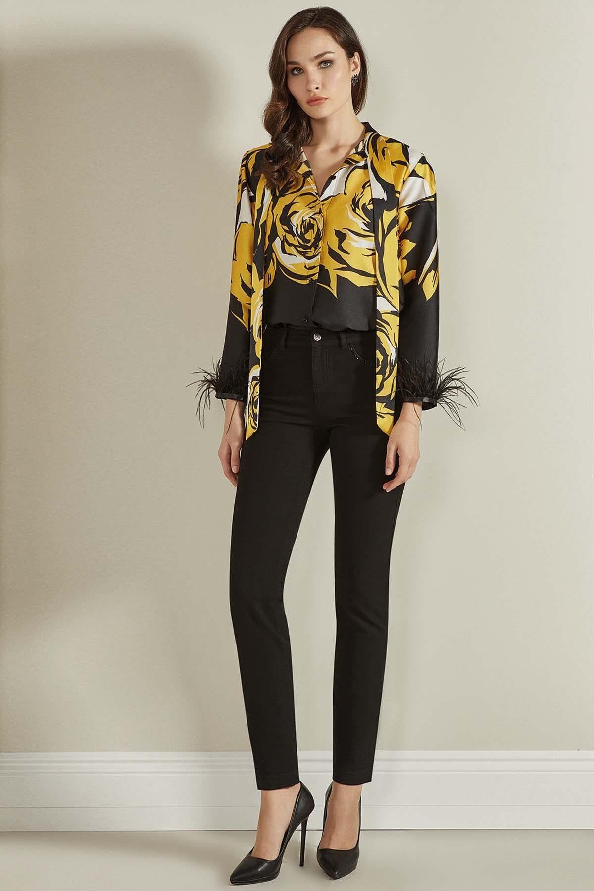 Long Sleeve Multi-Color Satin Shirt
