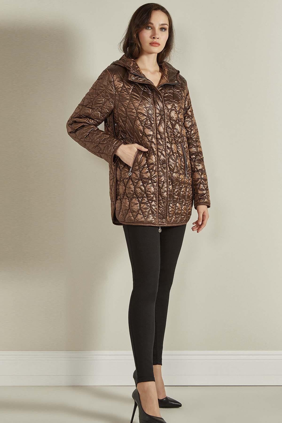 Long Sleeve Brown Melton/Wool Blend Coat/Jacket