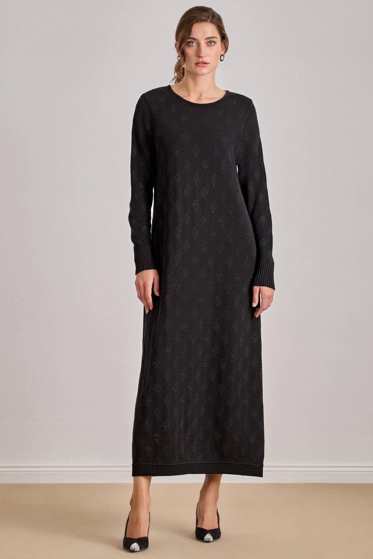 Long Black Knit Dress