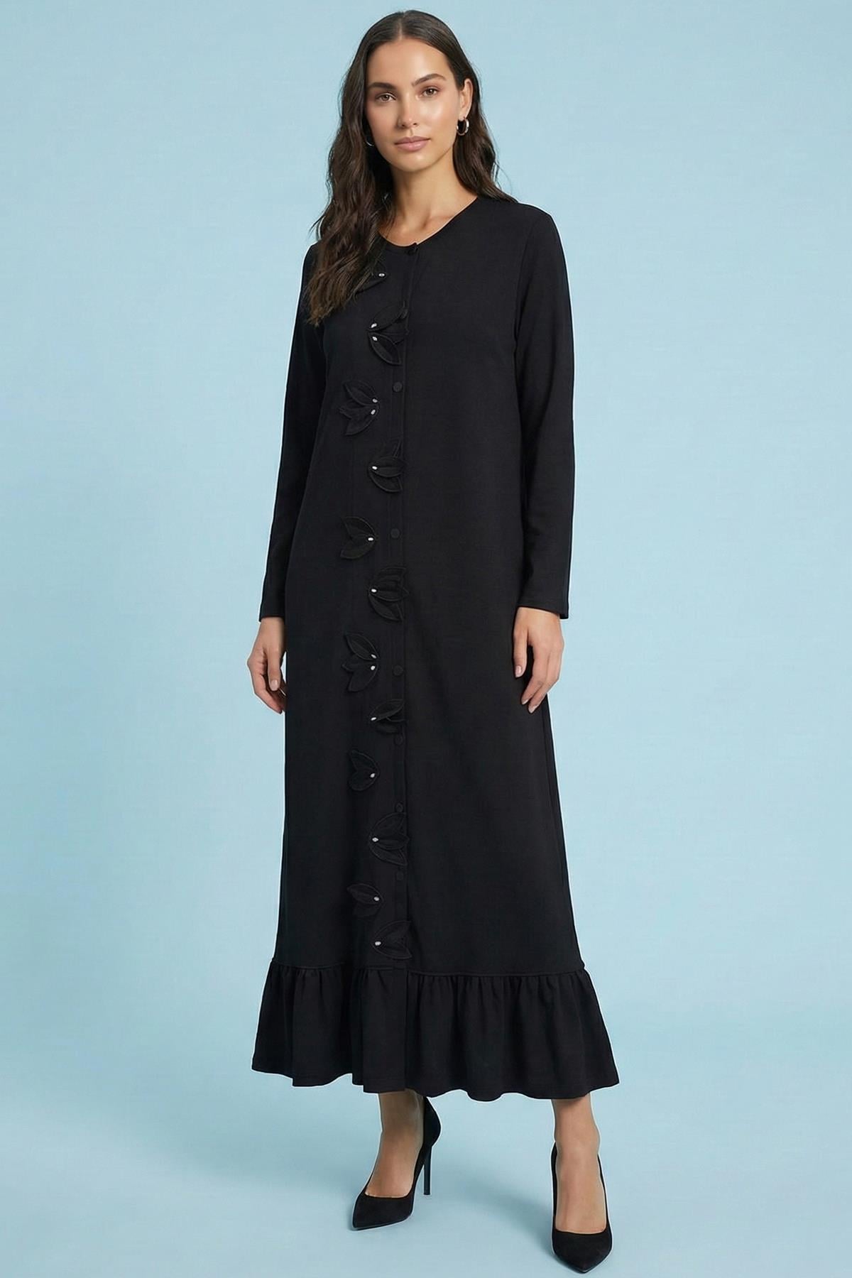 Long Black Knit Cardigan