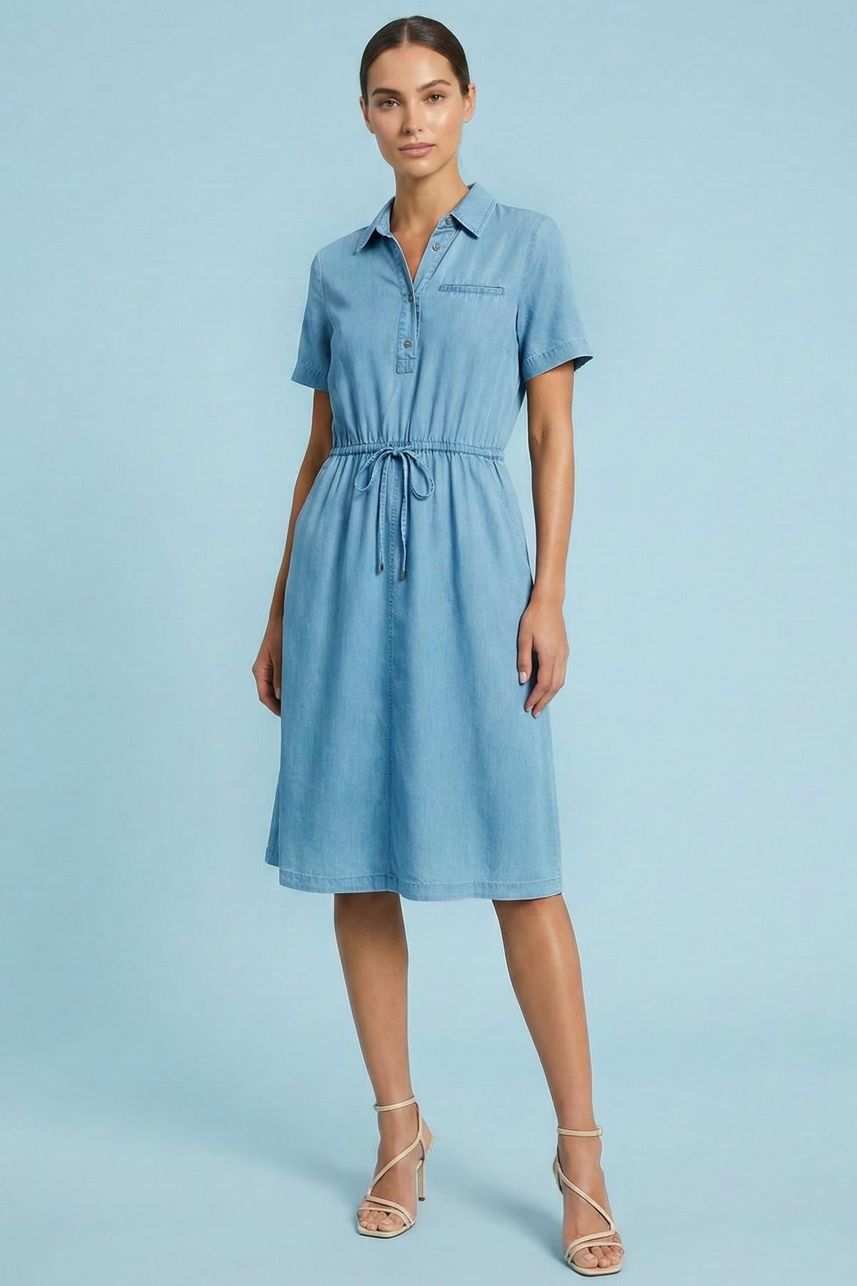 Blue Jean Dress with Side Pockets