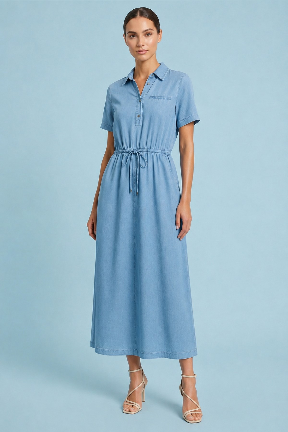 Blue Jean Dress with Side Pockets