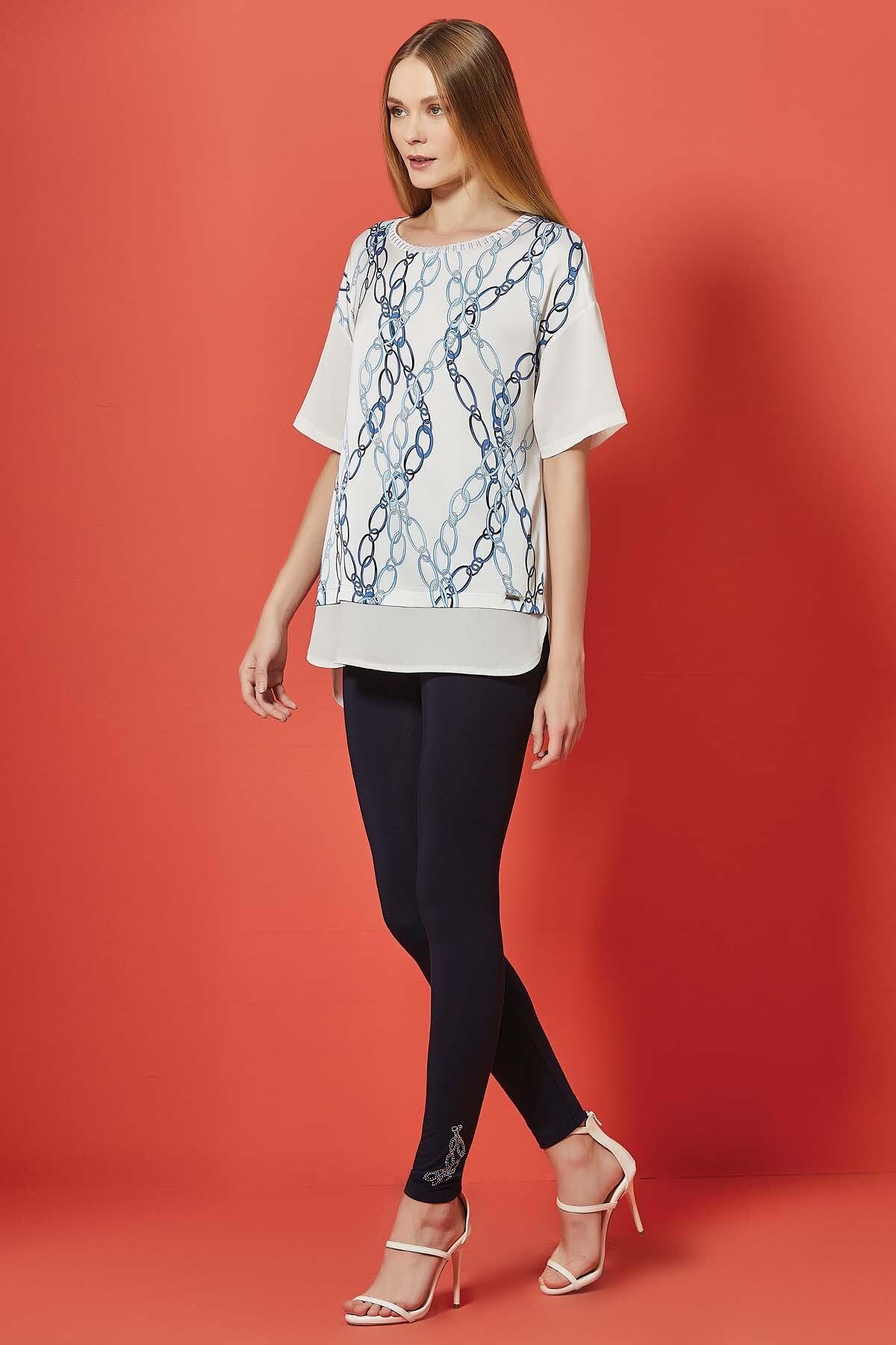 Round Neck White Crepe Tunic