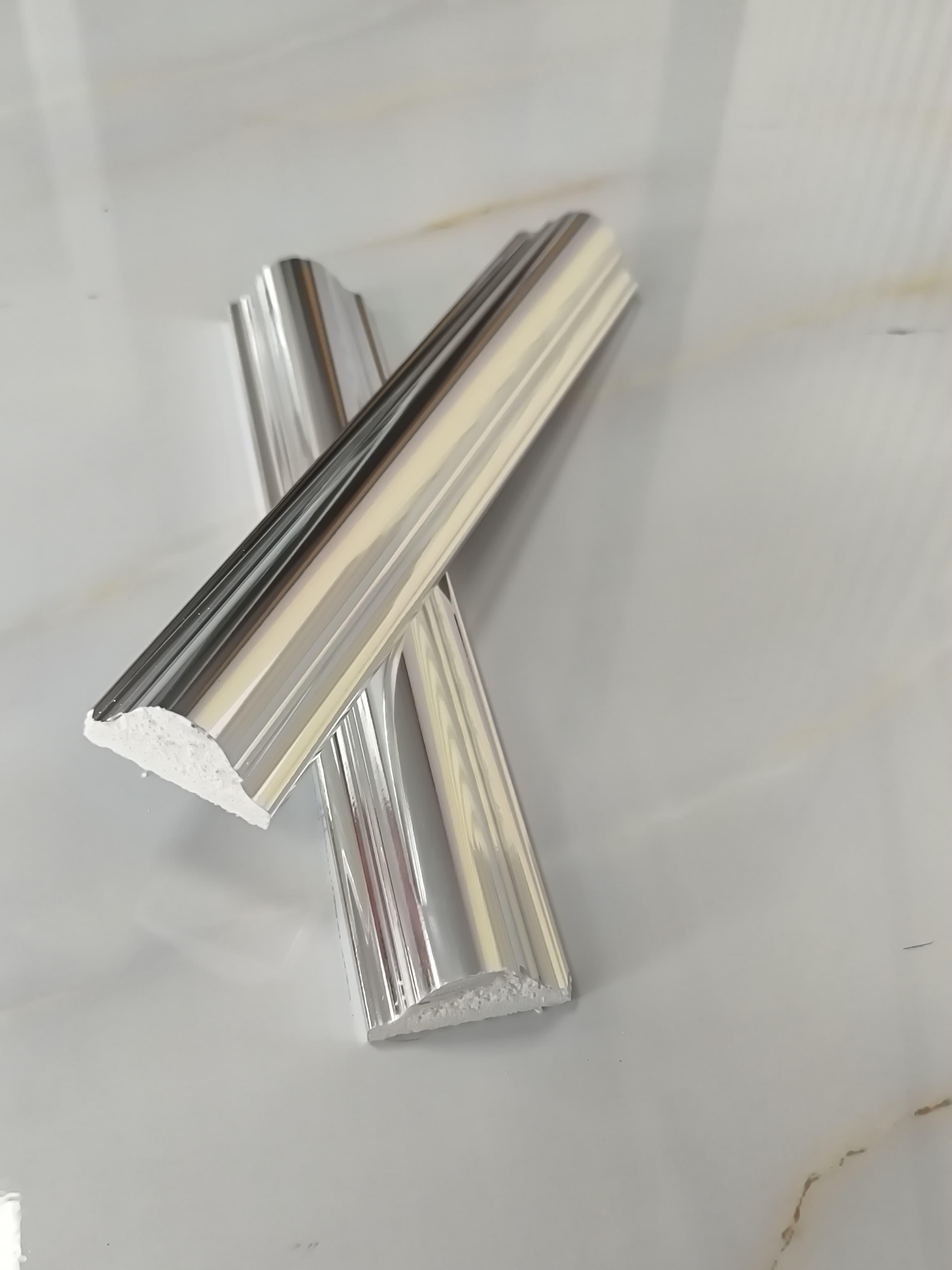 4 CM Gümüş Duvar Çıta Gümüş  LMPS002-3