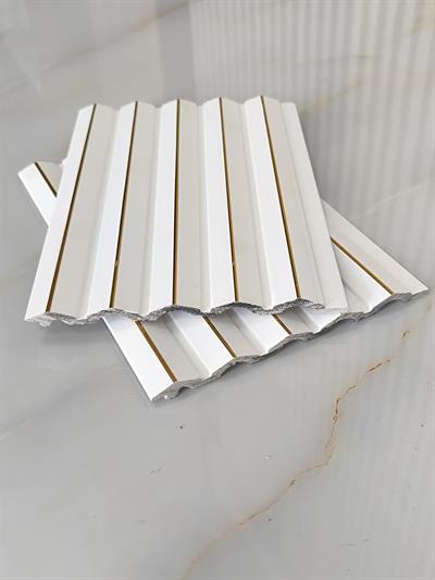 Elegans Duvar Lambri Gold Desenli Beyaz