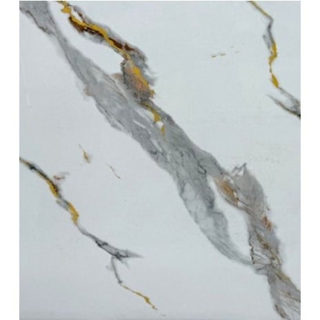 Lüks PVC Mermer Beyaz Gri Gold Dalgalı LMUV022