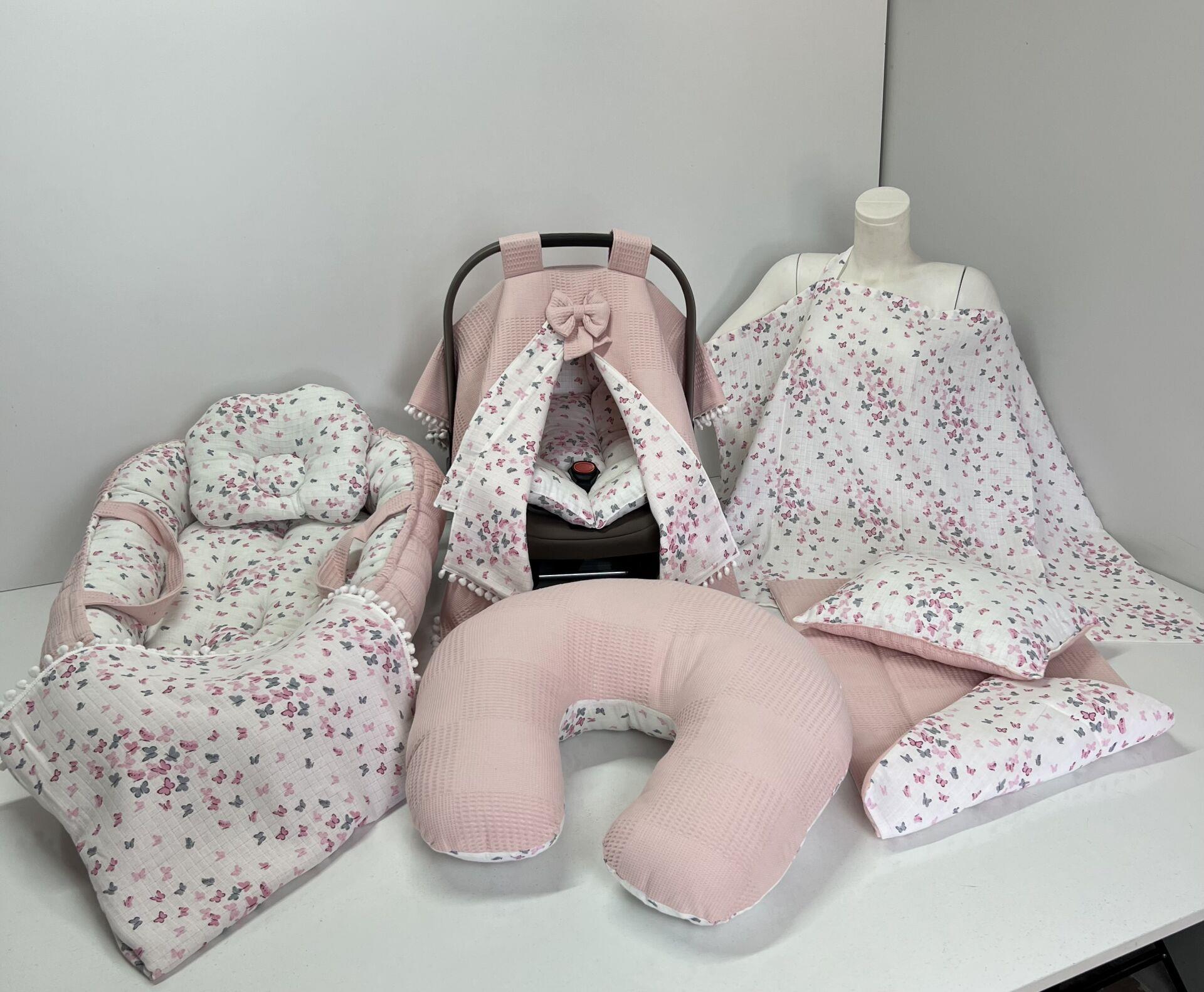 9 PARÇA PİKELİ MÜSLİN BABYNEST SETİ
