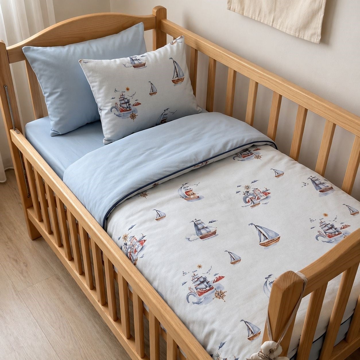 BabyFor Gemi Desen Pamuk Nevresim Takımı