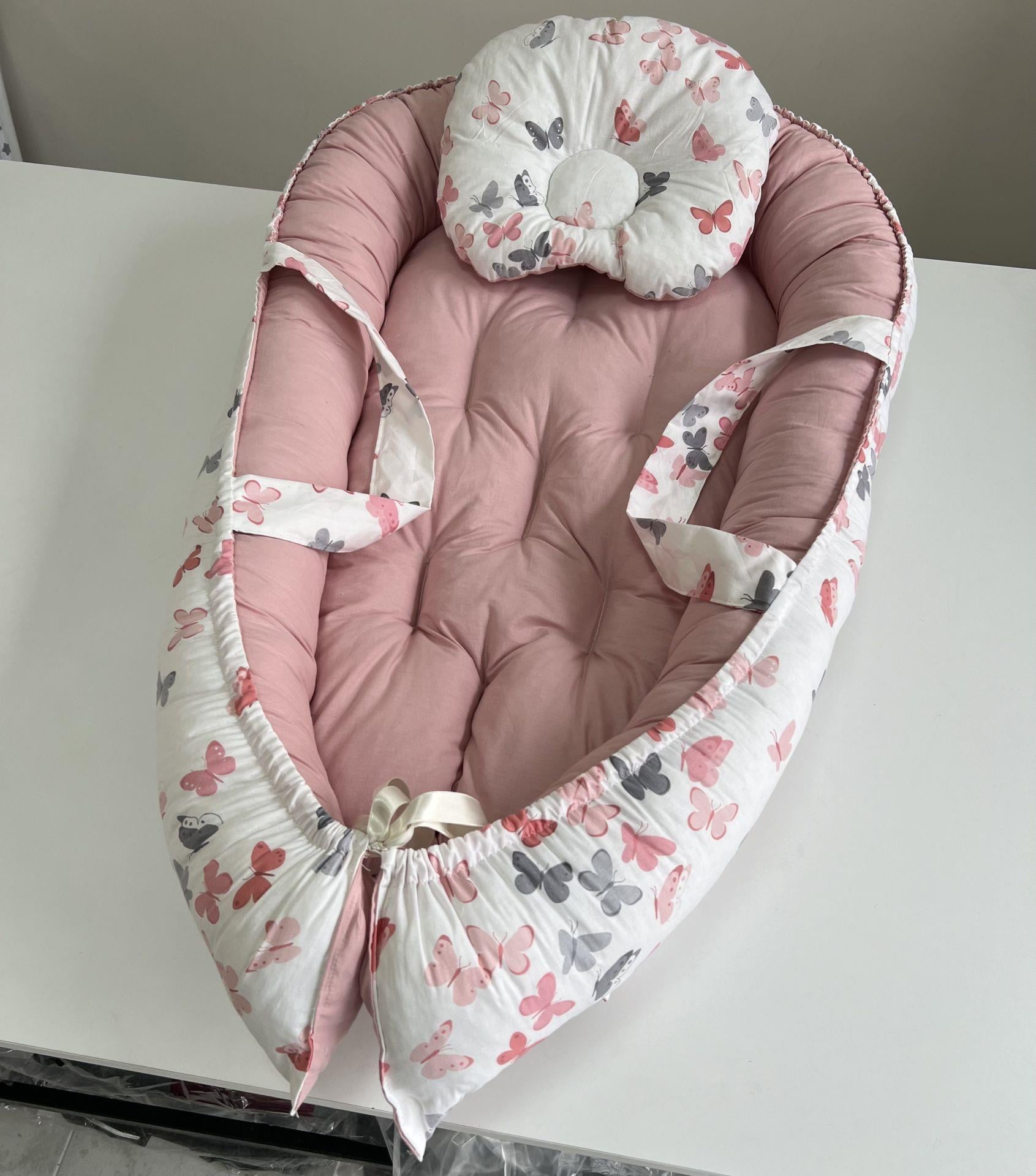 Babynest anne yanı yatağı pamuk kumaş elyaf dolgulu