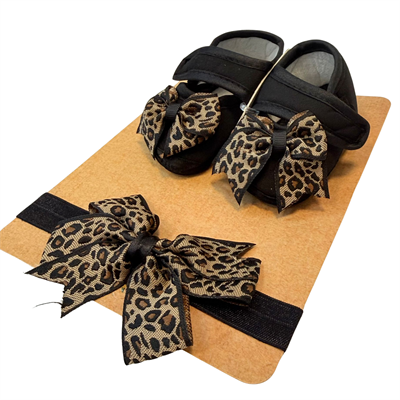 Fistolu Babet Ve Saç Bandı Seti (Leopar)