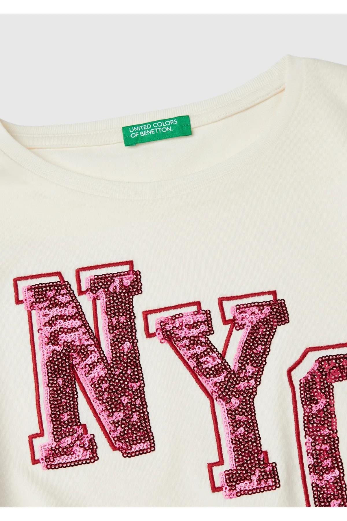United Colors Of Benetton Kız Çocuk Uzun Kol Tshirt 10JD
