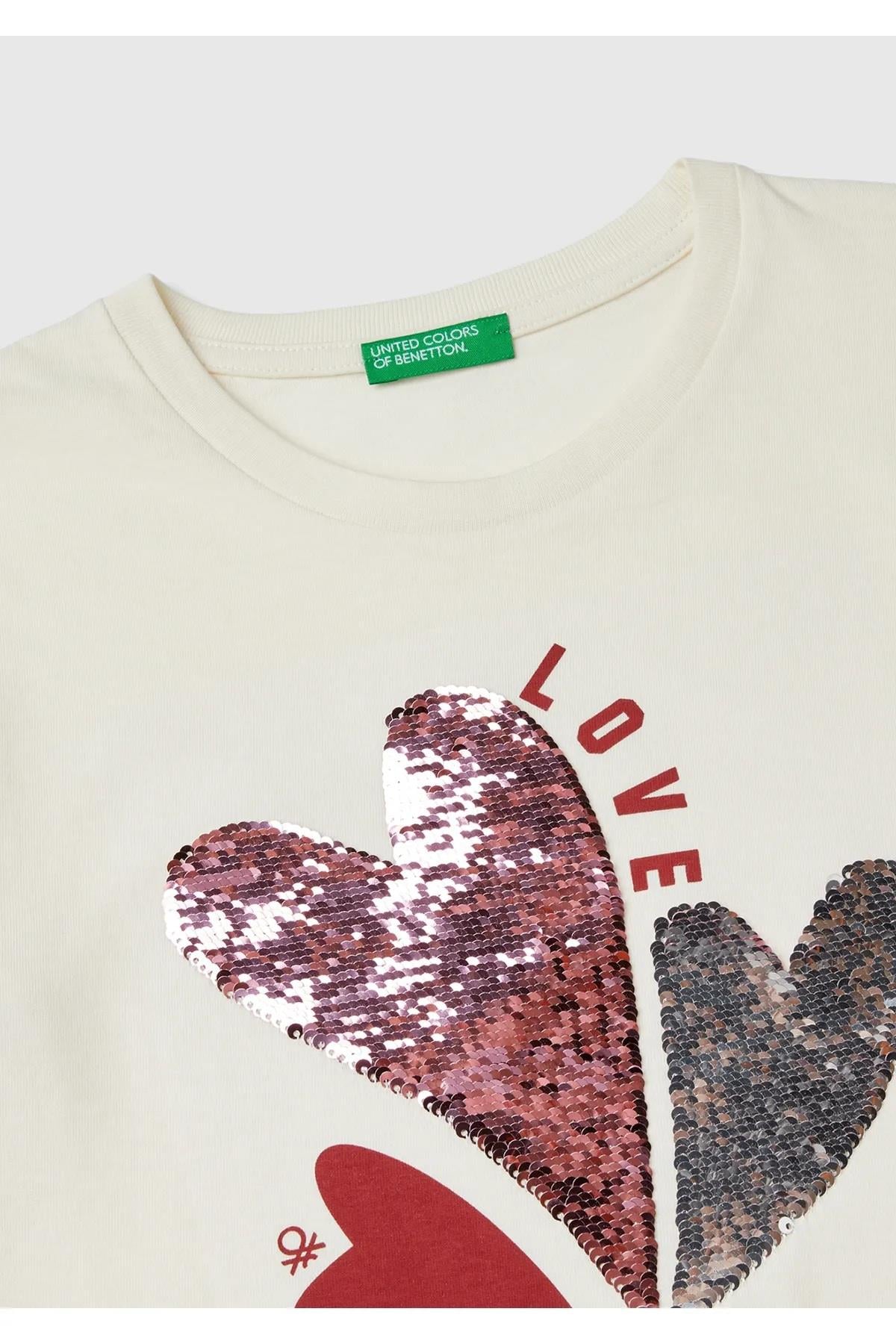United Colors Of Benetton Kız Çocuk Uzun Kol Tshirt 10KC