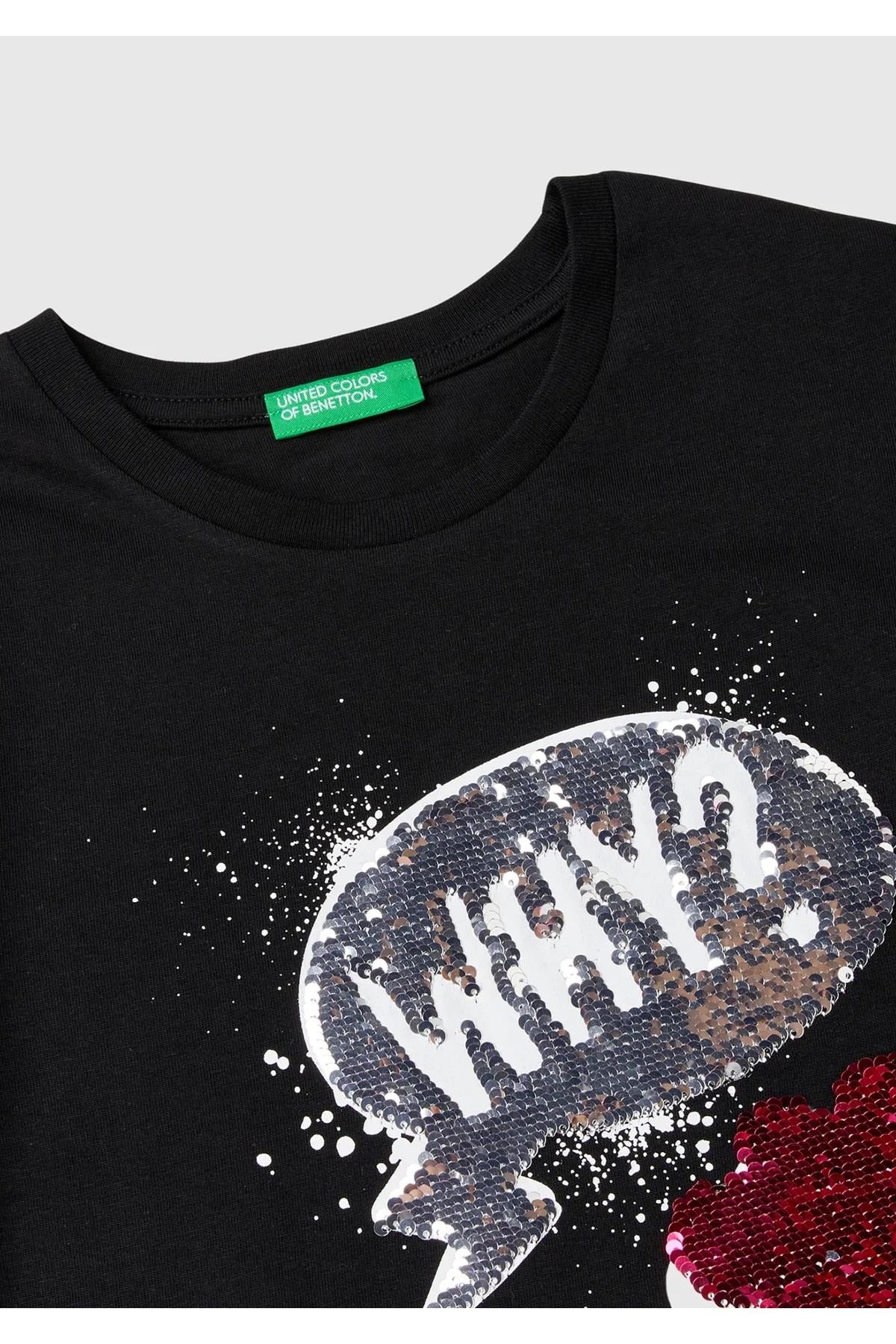 United Colors Of Benetton Kız Çocuk Uzun Kol Tshirt 10KC