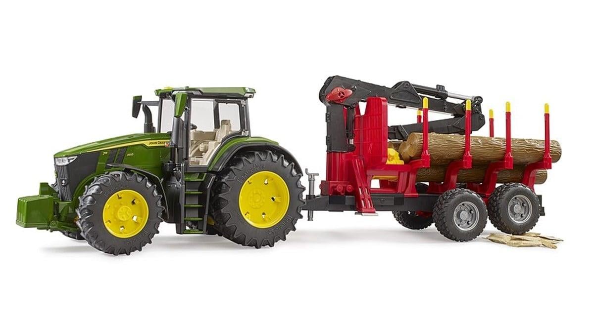 Bruder John Deere 7R 350 Traktör& Kütük Taşıyan Römork BR03154