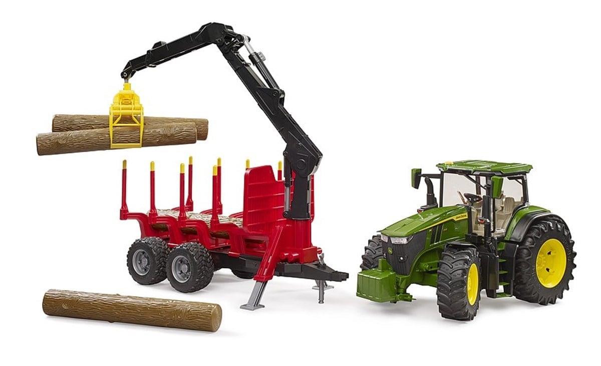 Bruder John Deere 7R 350 Traktör& Kütük Taşıyan Römork BR03154