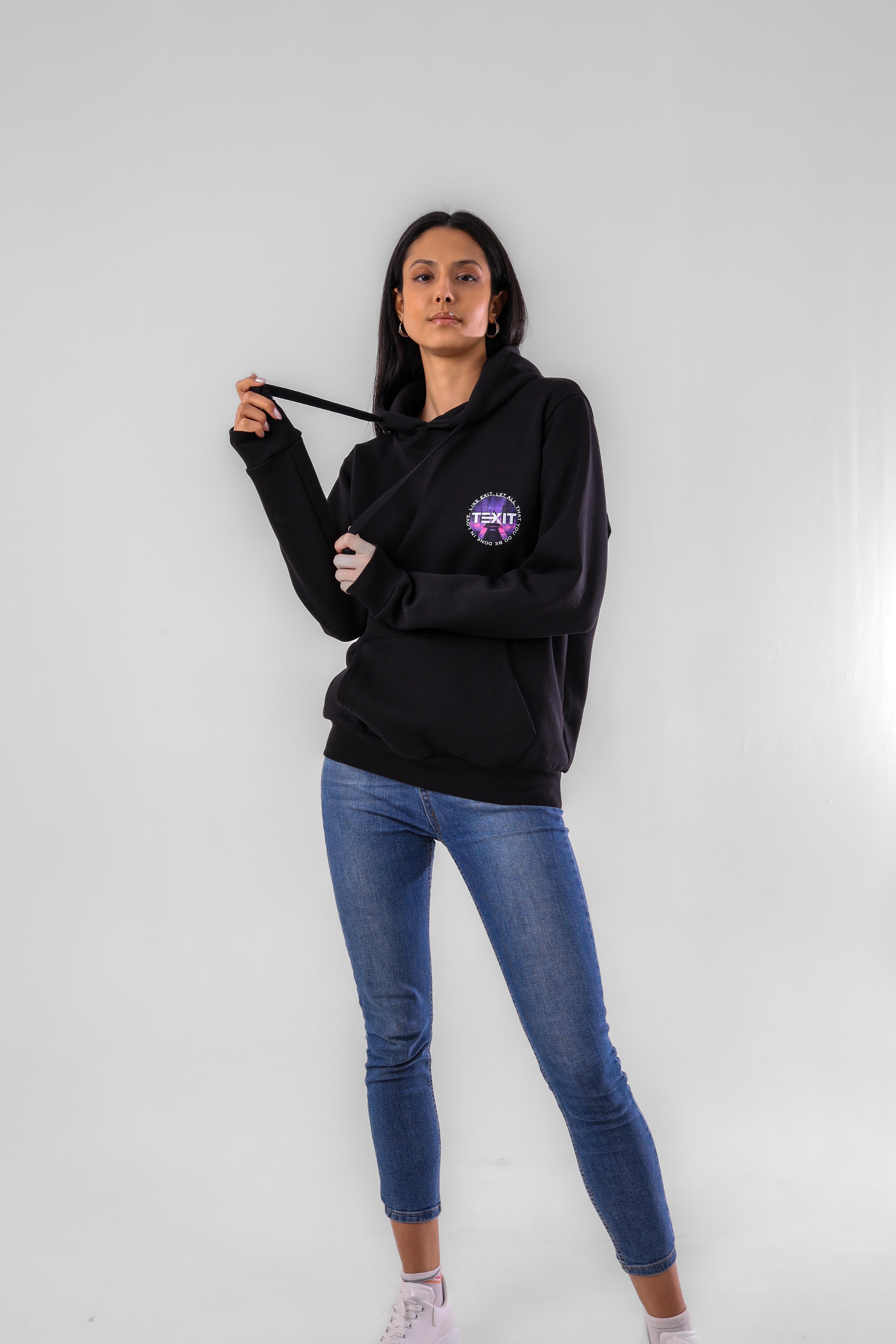 Texit Exvaild Black Unisex Hoodie