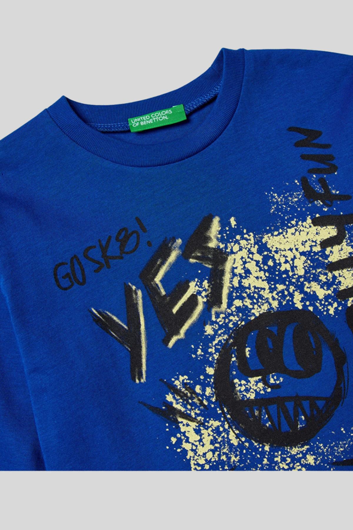 United Colors of Benetton Erkek Çocuk Uzun Kol Tshirt 10K5 1/6 Yaş