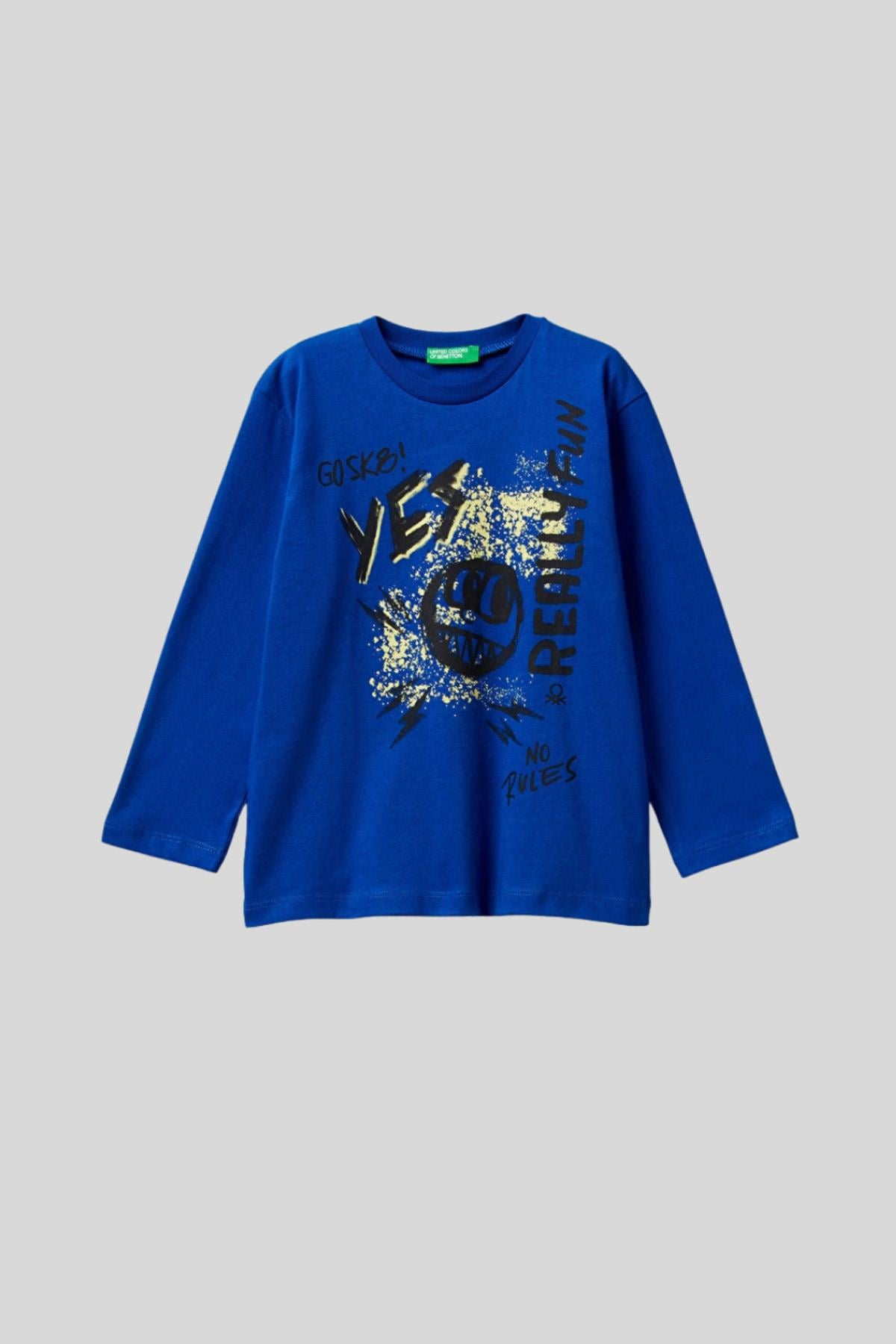 United Colors of Benetton Erkek Çocuk Uzun Kol Tshirt 10K5 1/6 Yaş