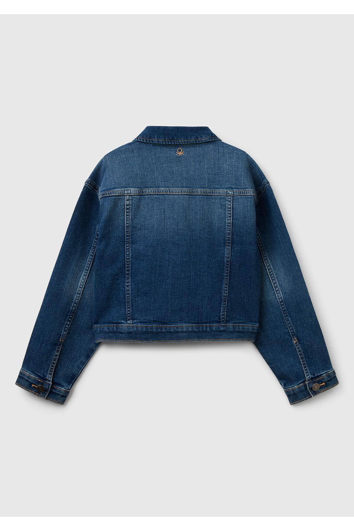 United Colors of Benetton Kız Çocuk Denim Ceket N061 6/14 Yaş