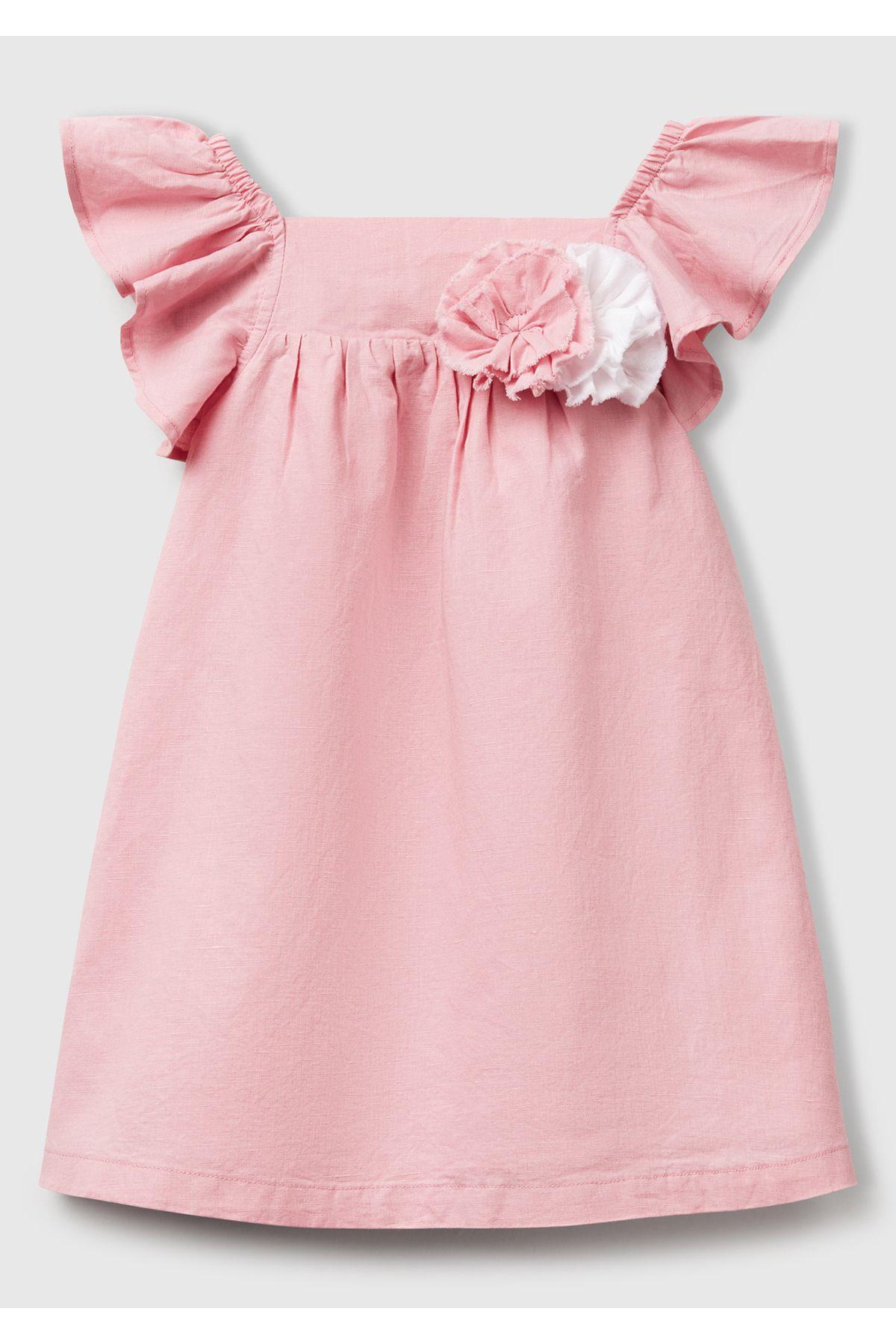 United Colors of Benetton Kız Çocuk Elbise V026 1/6 Yaş